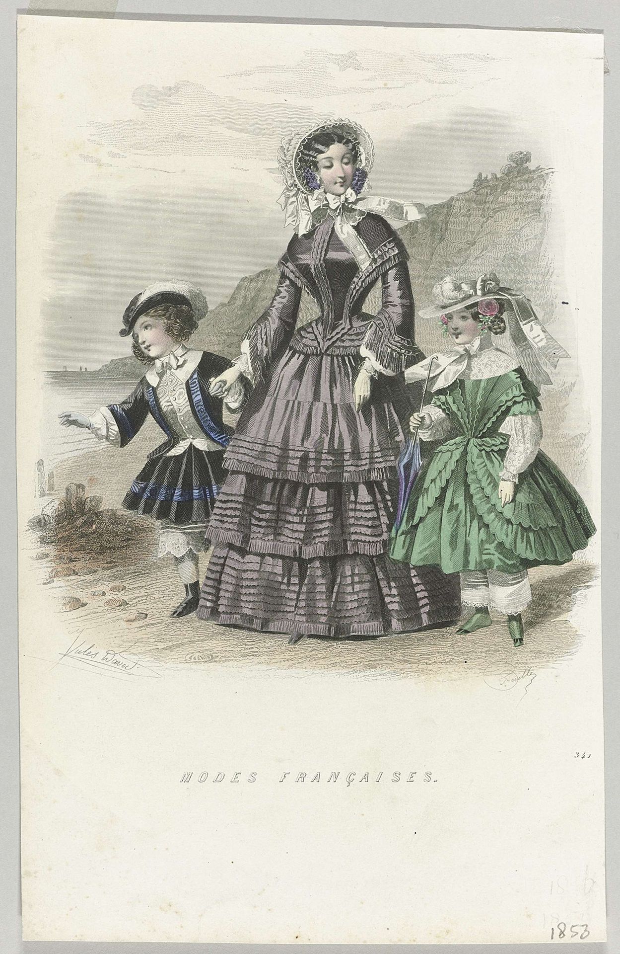 Le Journal des Dames et des Demoiselles, edition Belge, ca. 1853, No. 341: Modes Françaises. by Jean-Baptiste Réville