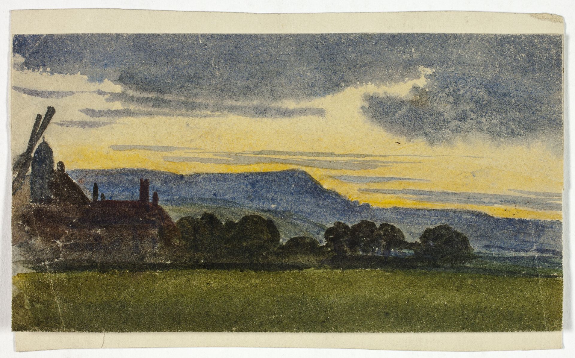 Hilly Landscape at Sunset by Anonymous