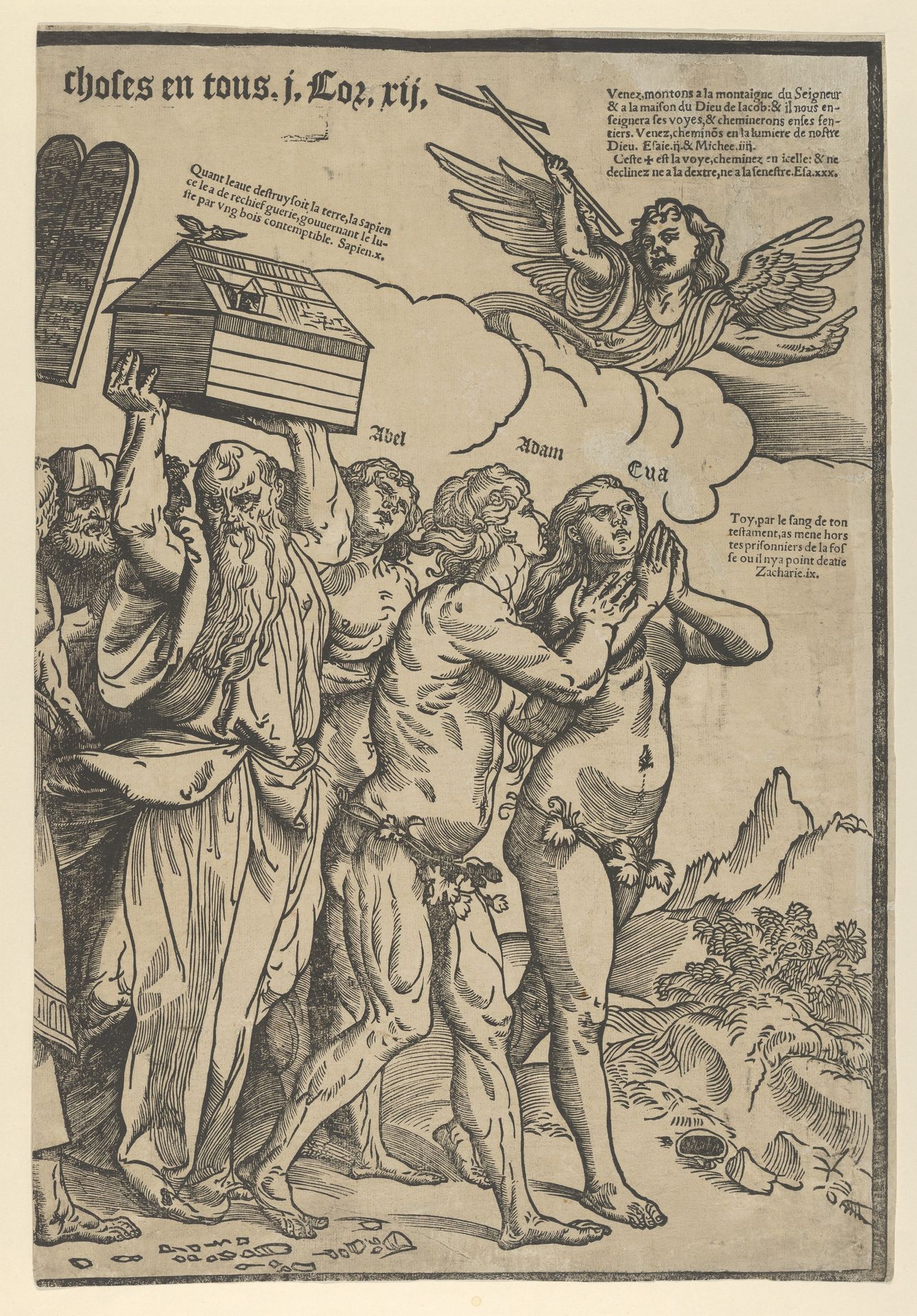 The Triumph of Christ: the last sheet on the right showing Adam and Eve who lead the procession by Anonymous