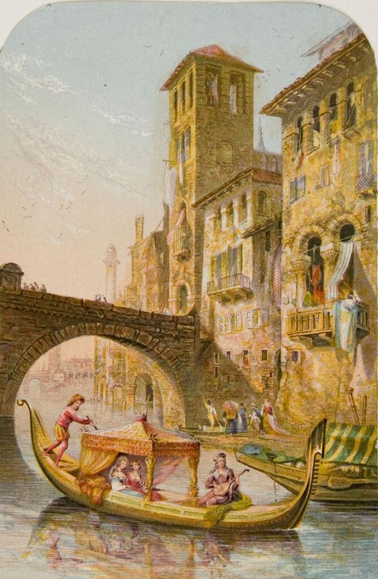 Verona (Evening Scene) by George Baxter