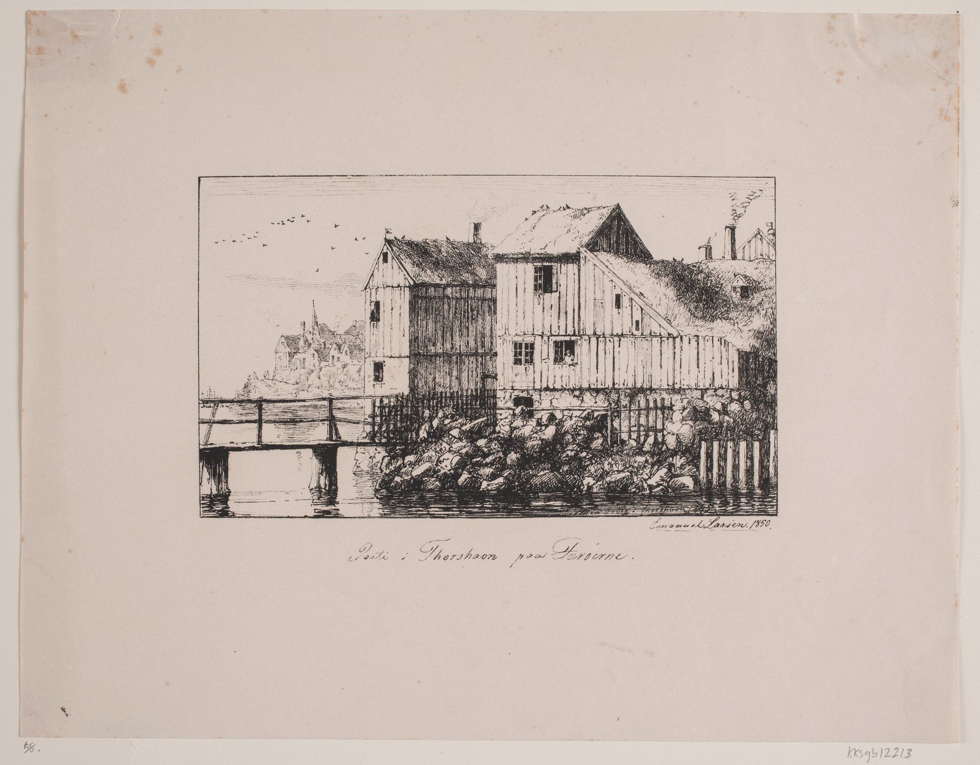 Parti i Thorshavn på Færøerne by Emanuel Larsen