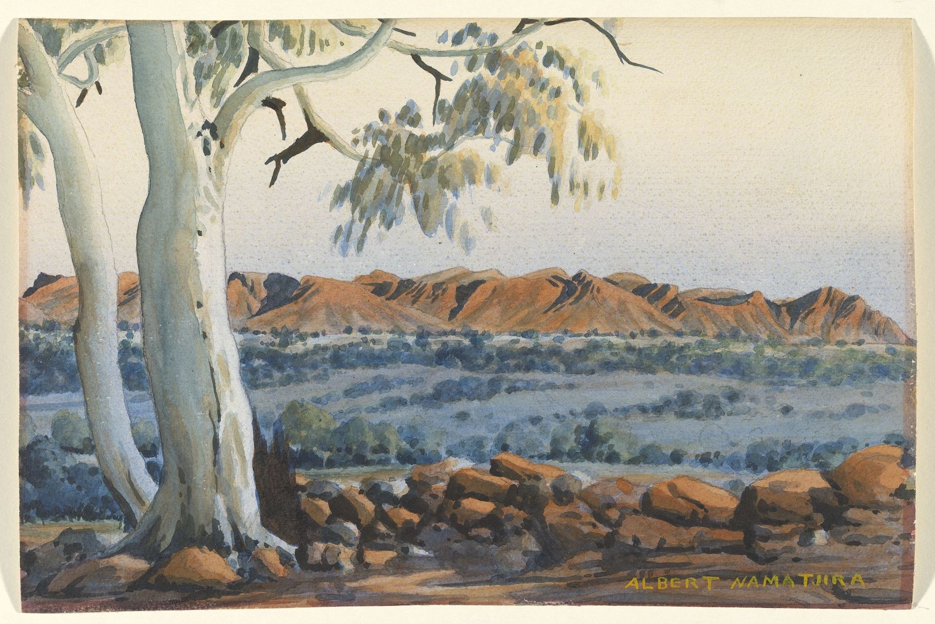 Evening Light, Gosses Range, West MacDonnell Ranges, Central Australia by Albert Namatjira
