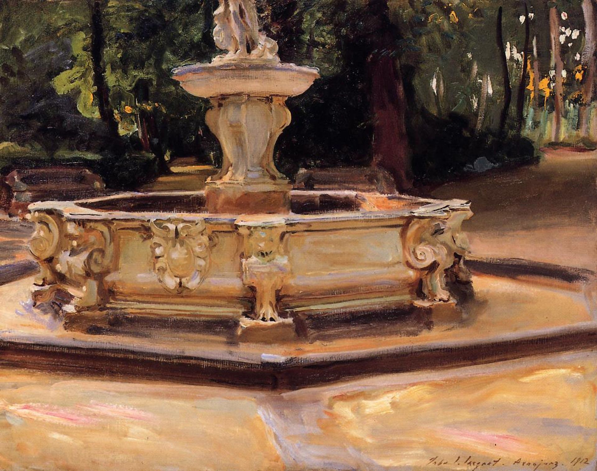 A Marble fountain at Aranjuez, Spain by John Singer Sargent