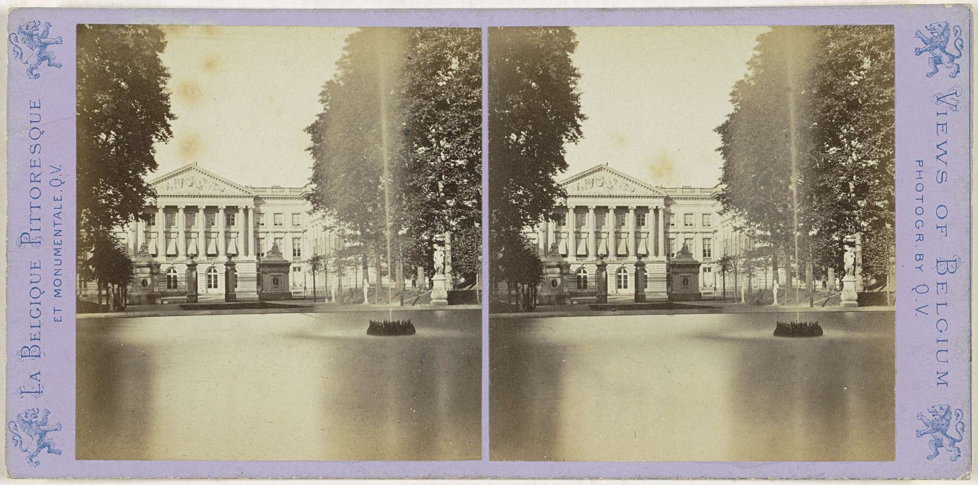 Gezicht op het Paleis der Natie in Brussel by Jules Hippolyte Quéval