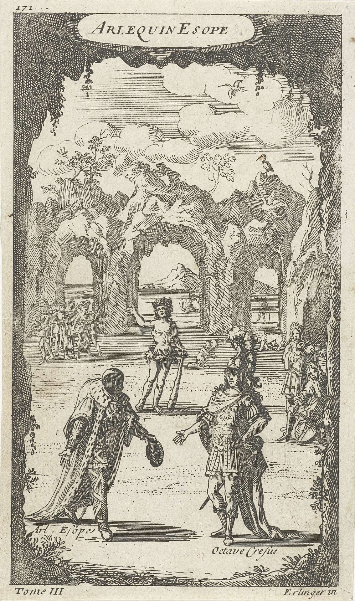 Titelpagina voor Arlequin Esope, in Le Théâtre Italien de Gherardi, Parijs 1700. by Franz Ertinger