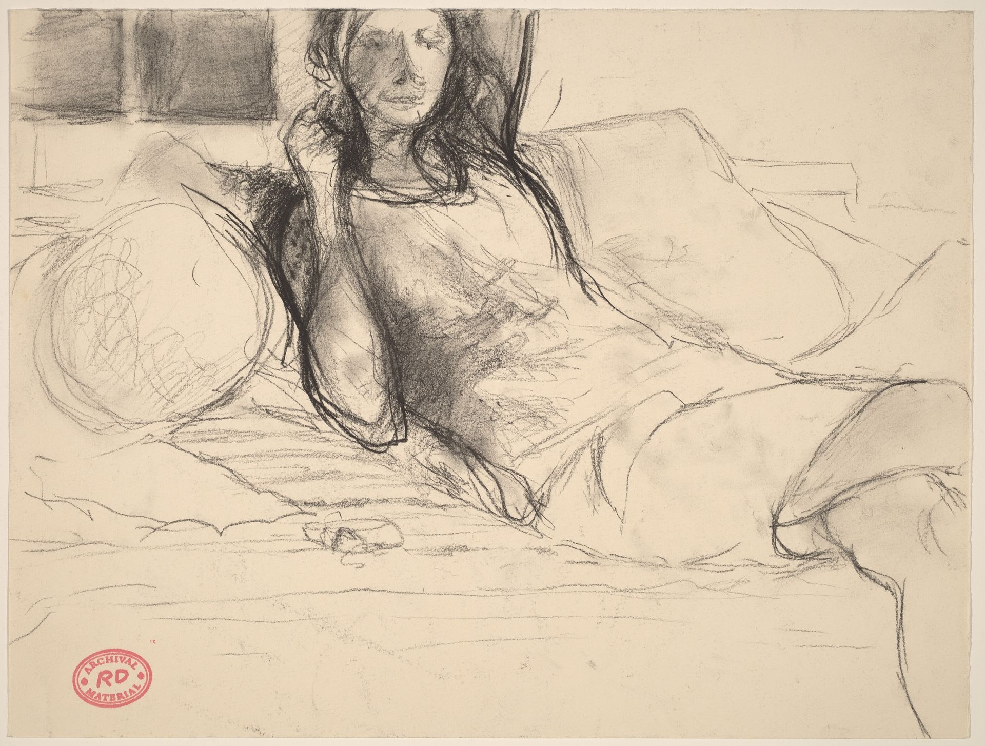 Untitled [woman leaning back on sofa] by Richard Diebenkorn