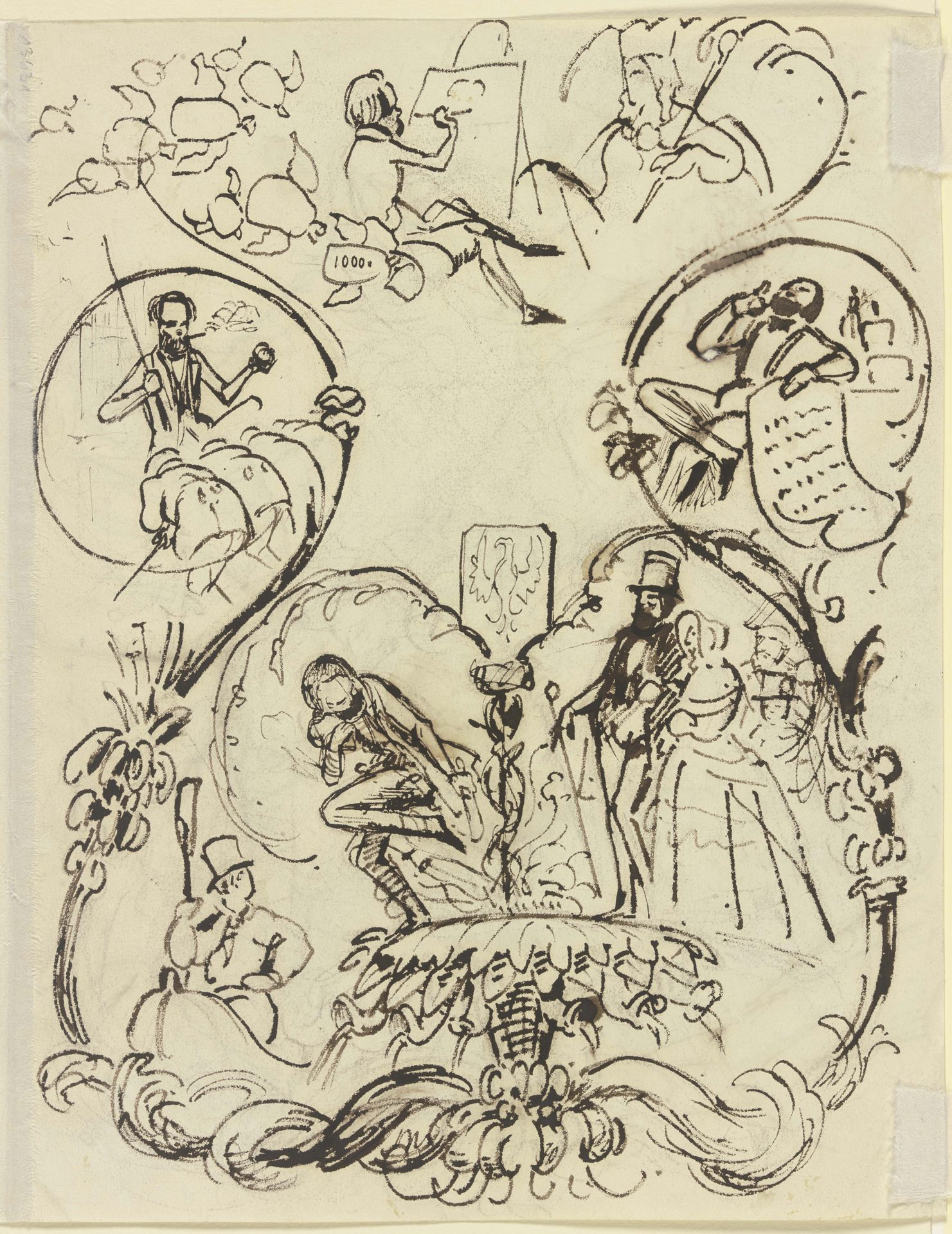 Arabeske anlässlich der Abreise des Malers Becker by Moritz von Schwind