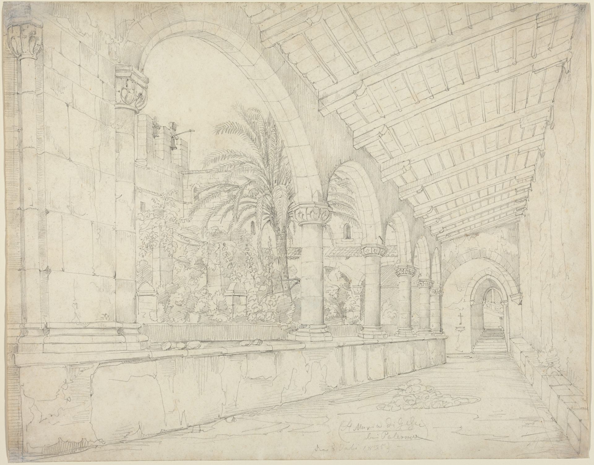 The Cloister of Santa Maria di Gesù at Palermo by Anton Hallmann