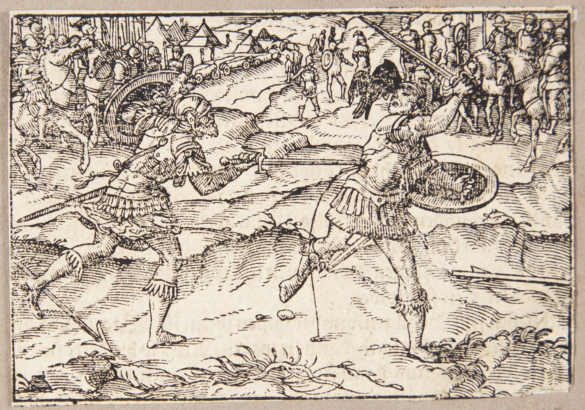 Marcus Valerius i kamp med en galler by Tobias Stimmer
