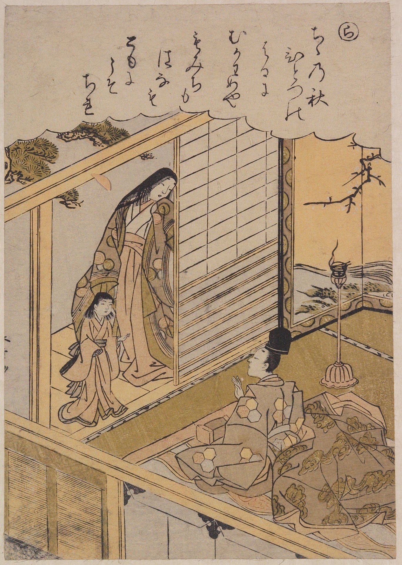The Syllable Ra- Requesting a Painting from a Former Lover by Katsukawa Shunsho