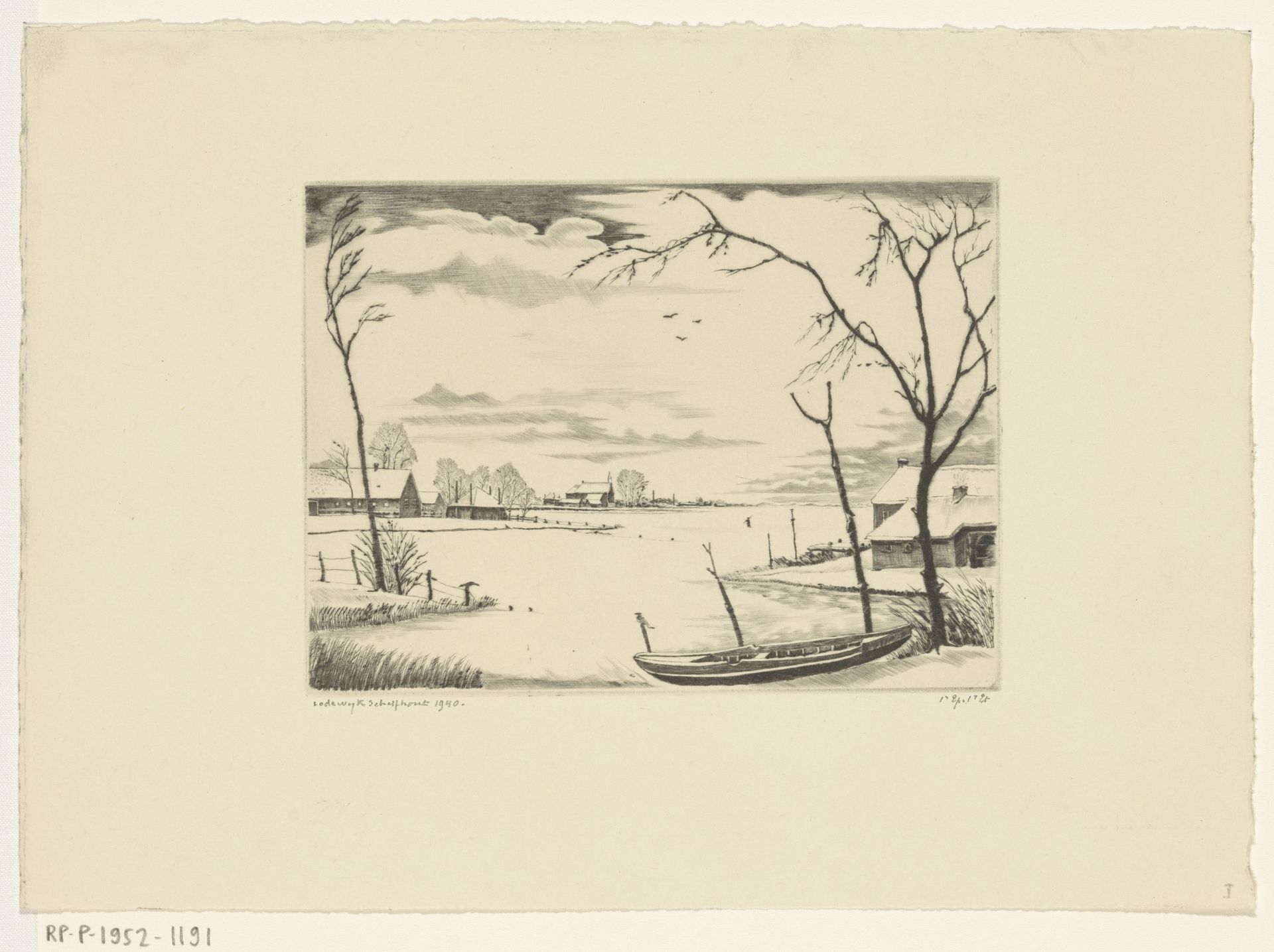 Winterlandschap bij Amstelveen by Lodewijk Schelfhout