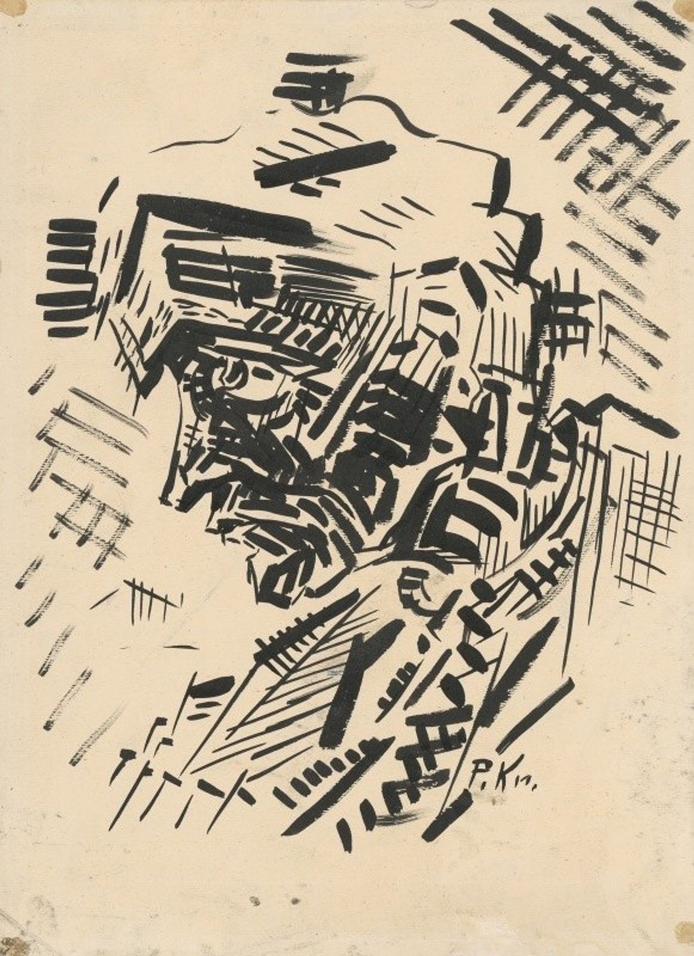 Head of a Man in a Fur-Cap by Arnold Peter Weisz-Kubínčan