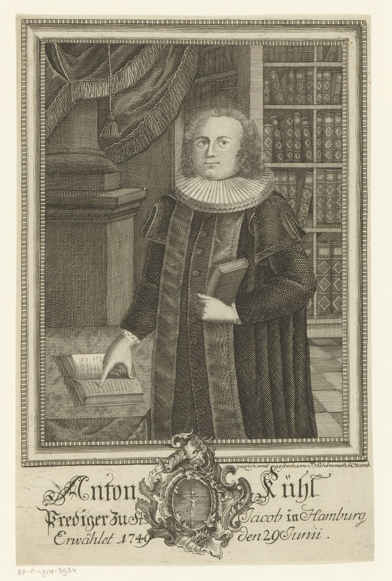 Portret van Anton Kühl by Friedrich Schoenemann