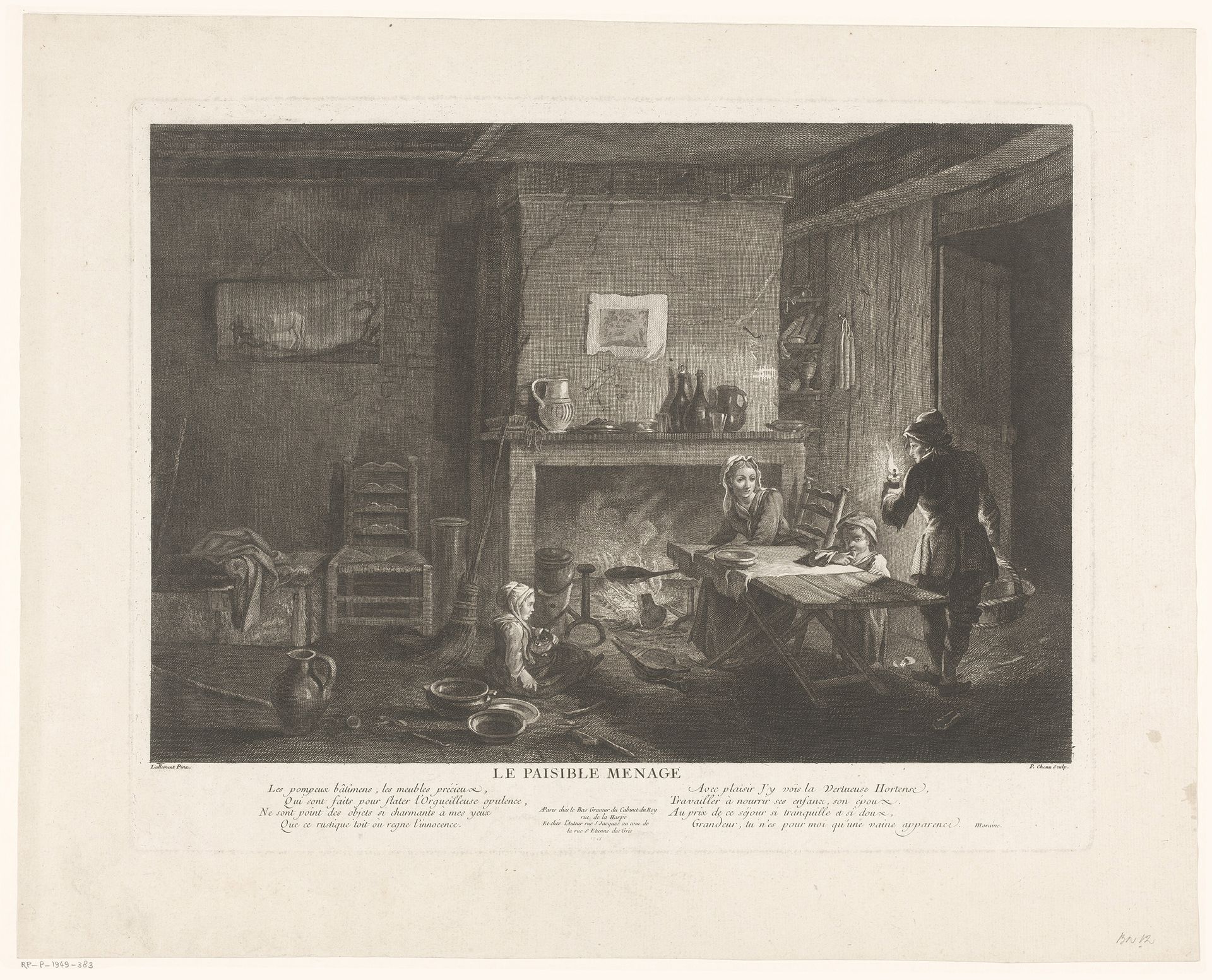 Interieur met familie een maaltijd bereidend by Pierre Chenu