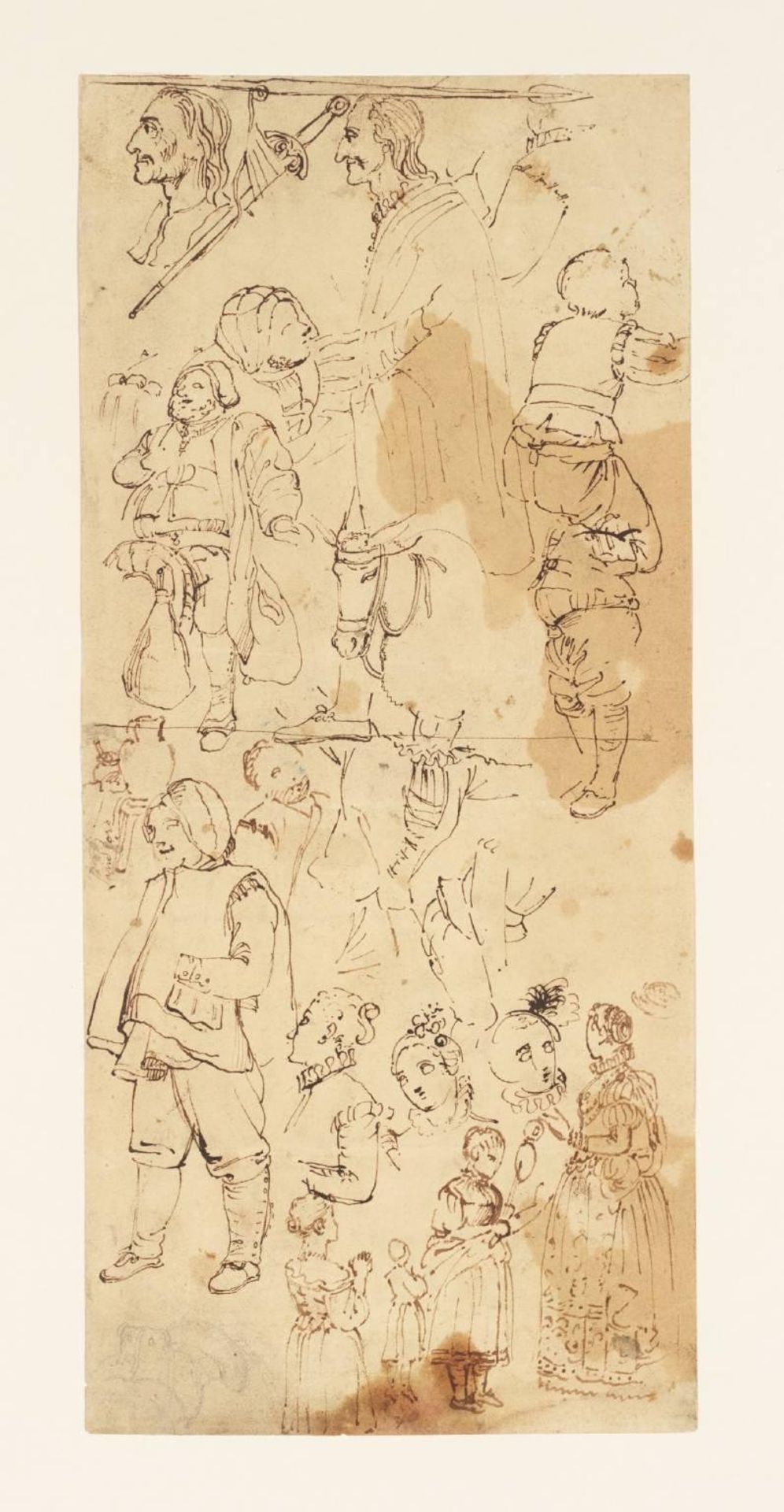 Study for ‘Don Quixote’: Don Quixote and Sancho Riding, and Other Figures by Thomas Stothard