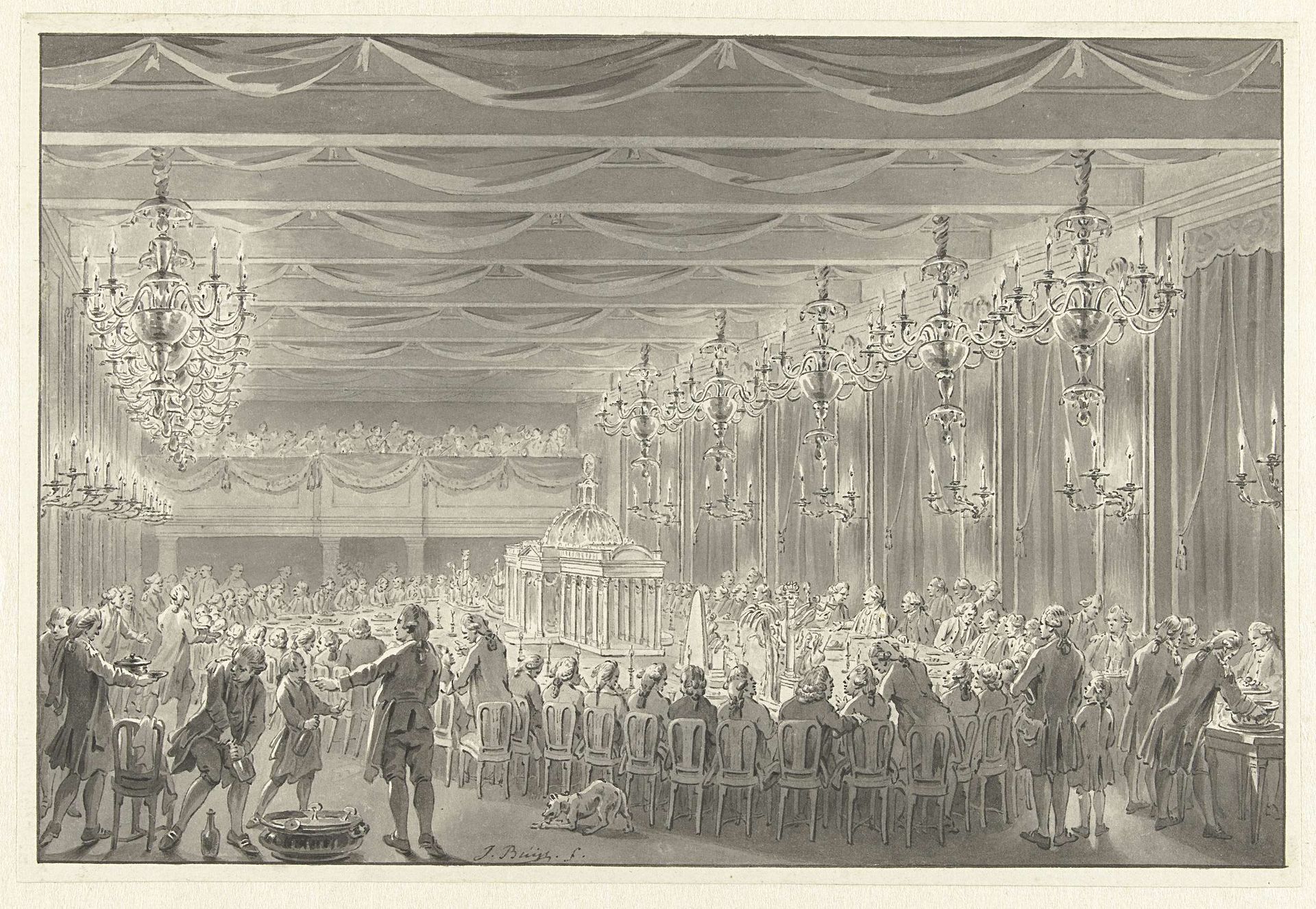 Alliantiemaaltijd te Amsterdam, 1786 by Jacobus Buys