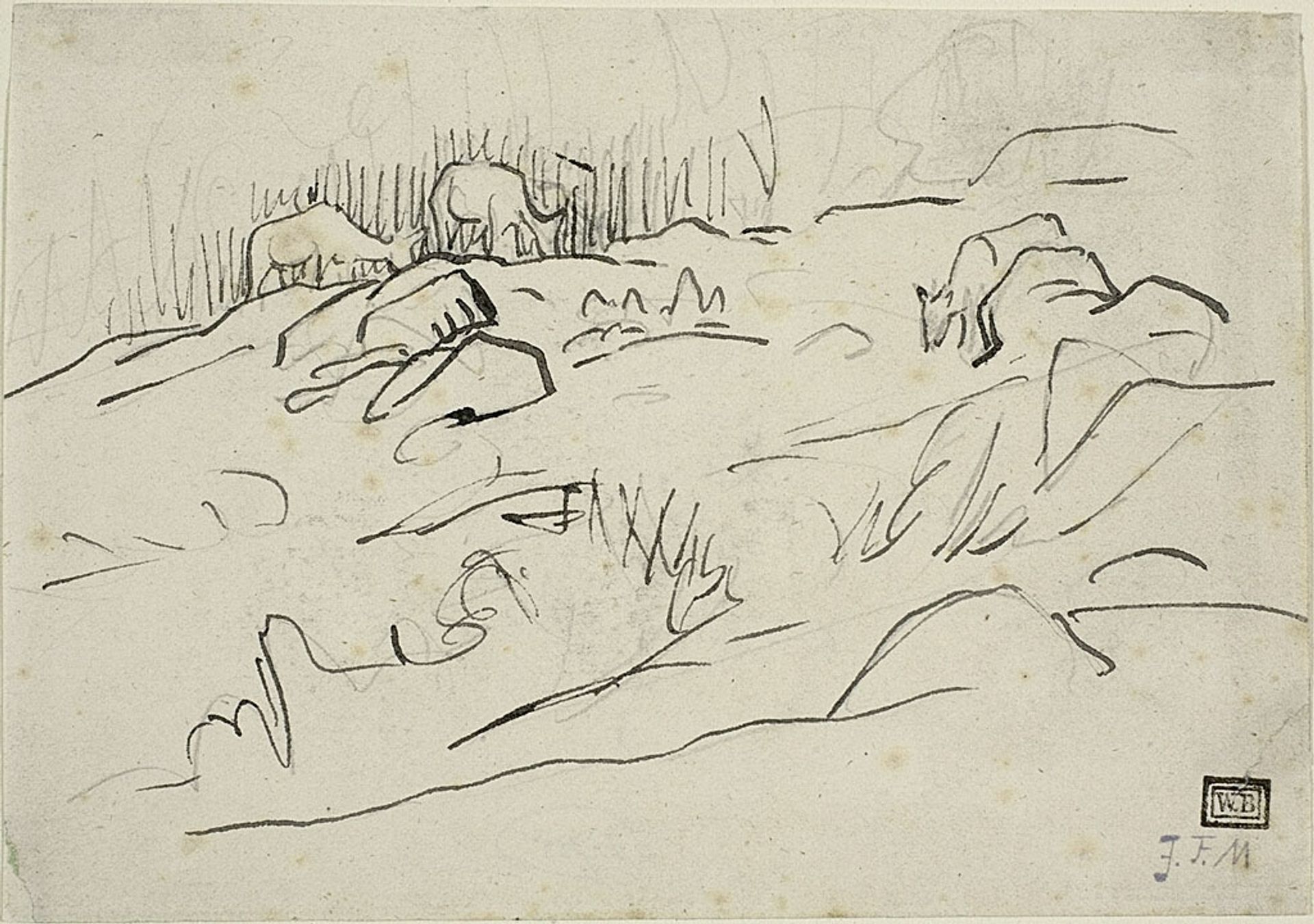 Landscape with Cattle by Jean-François Millet