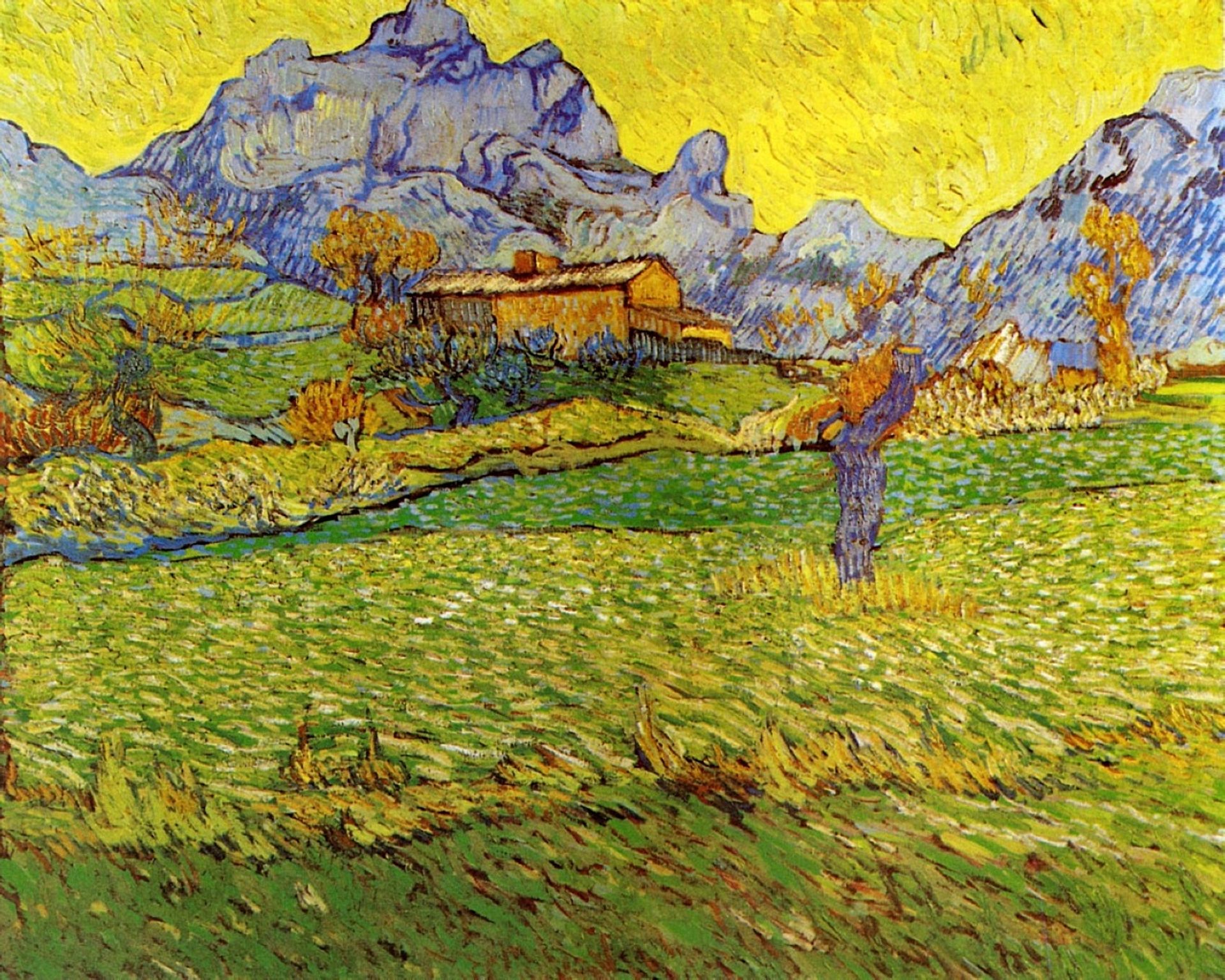 A Meadow in the Mountains:  Le Mas de Saint-Paul by Vincent van Gogh