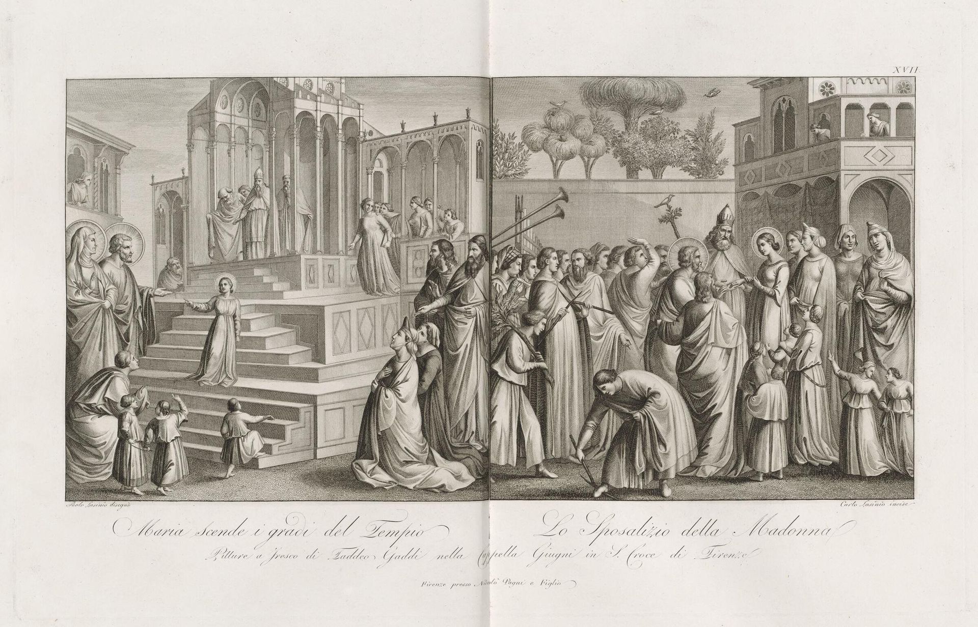 The Virgin Descending the Stairs of the Temple; The Espousals of the Virgin by Conte Carlo Lasinio