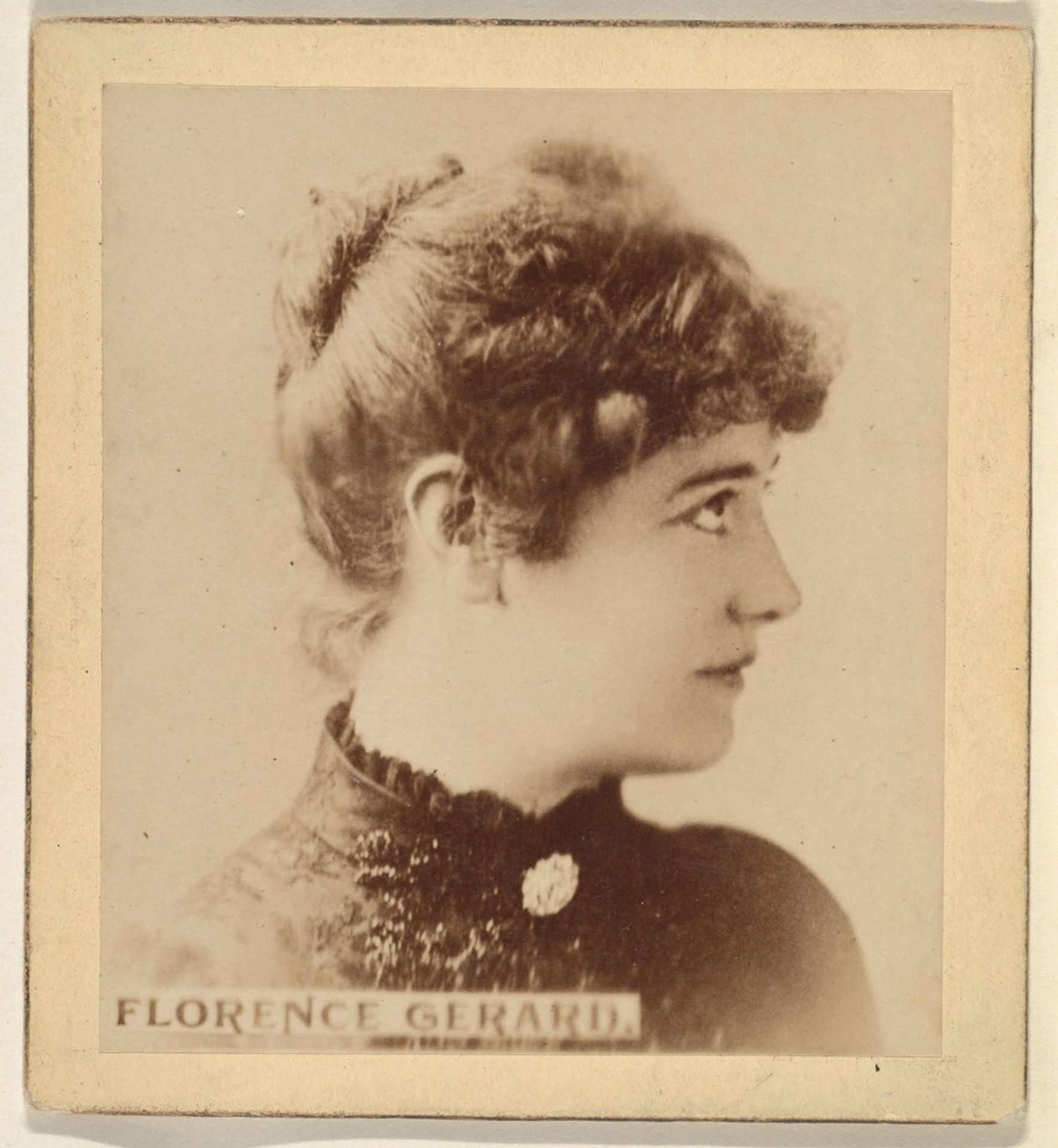 Florence Gerard, from the Actresses series (N246), Type 2, issued by Kinney Brothers to promote Sporting Extra Cigarettes by Kinney Brothers Tobacco Company