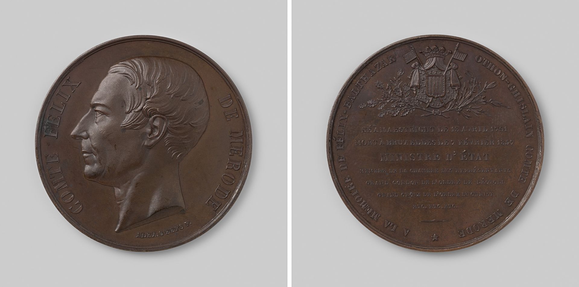 Overlijden van Felix de Merode, minister van Staat te Brussel by Alexandre Georges Geefs