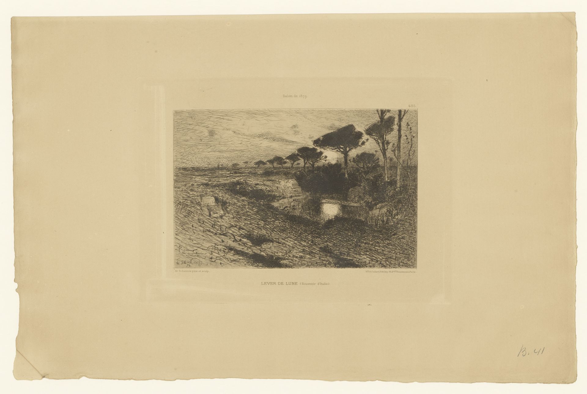Nachtlandschap by Friedrich von Schennis