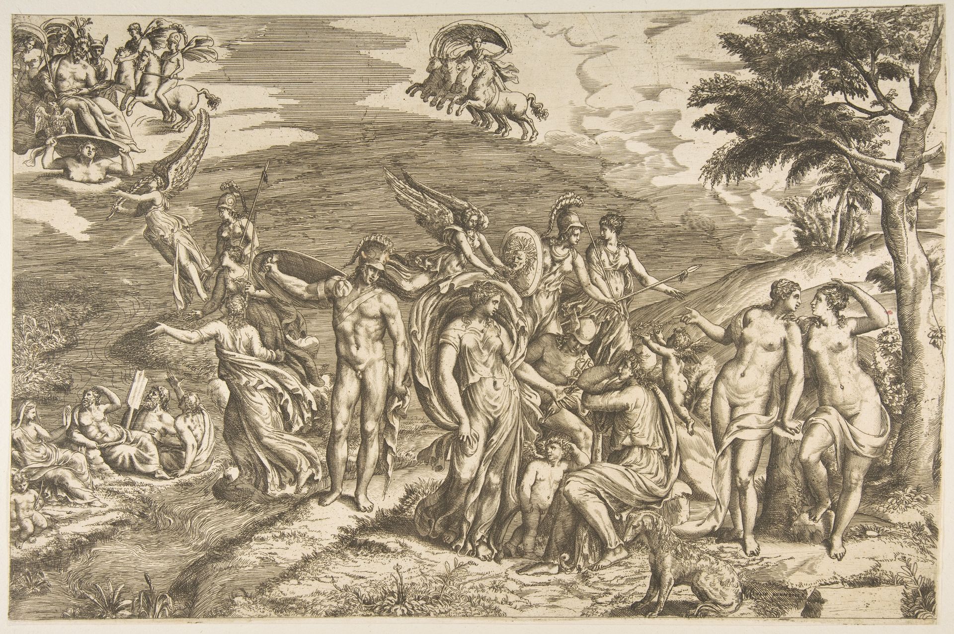 The Judgment of Paris by Giulio Bonasone