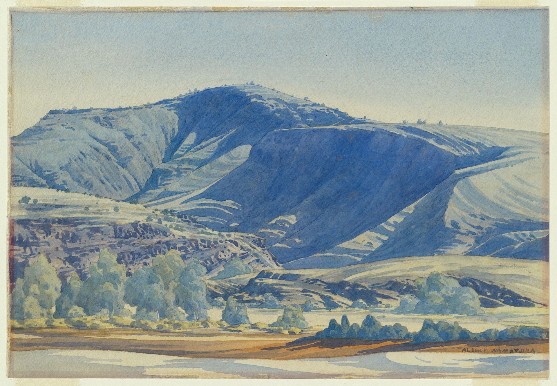 Mt Hermannsburg, Finke River by Albert Namatjira