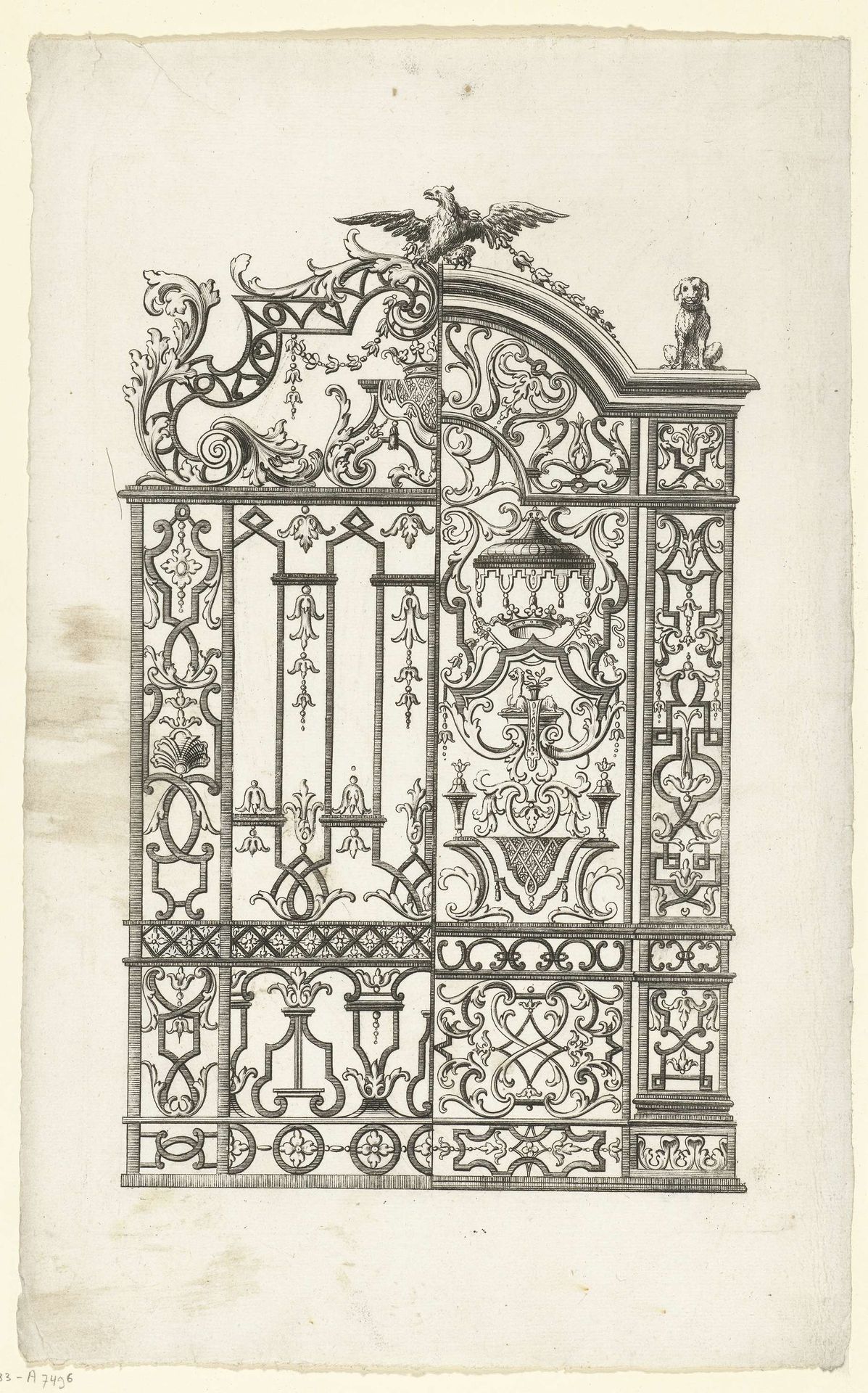Rolwerk met bladranken by Johann Conrad Reiff