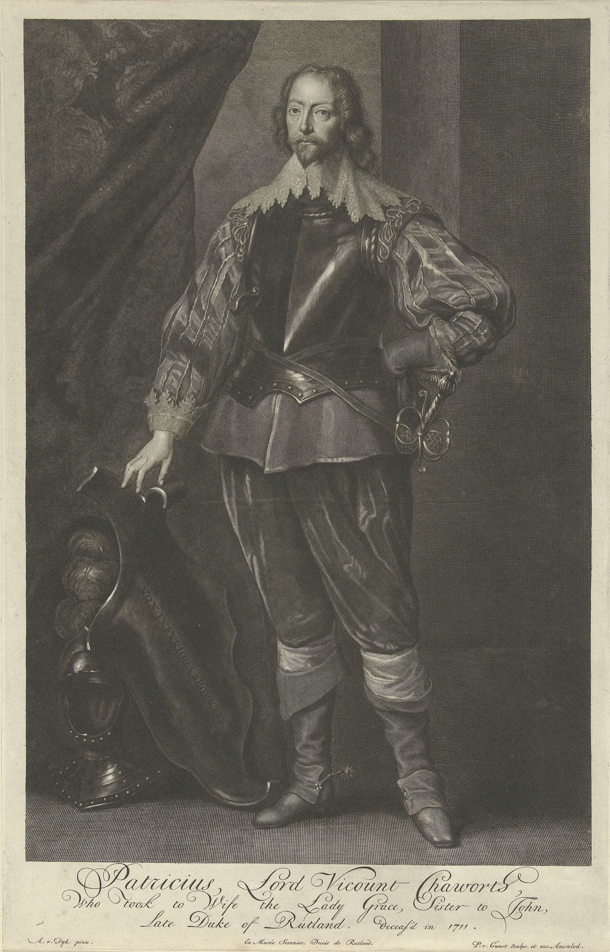 Portret van burggraaf Patrick Chaworth van Armagh by Pieter van Gunst