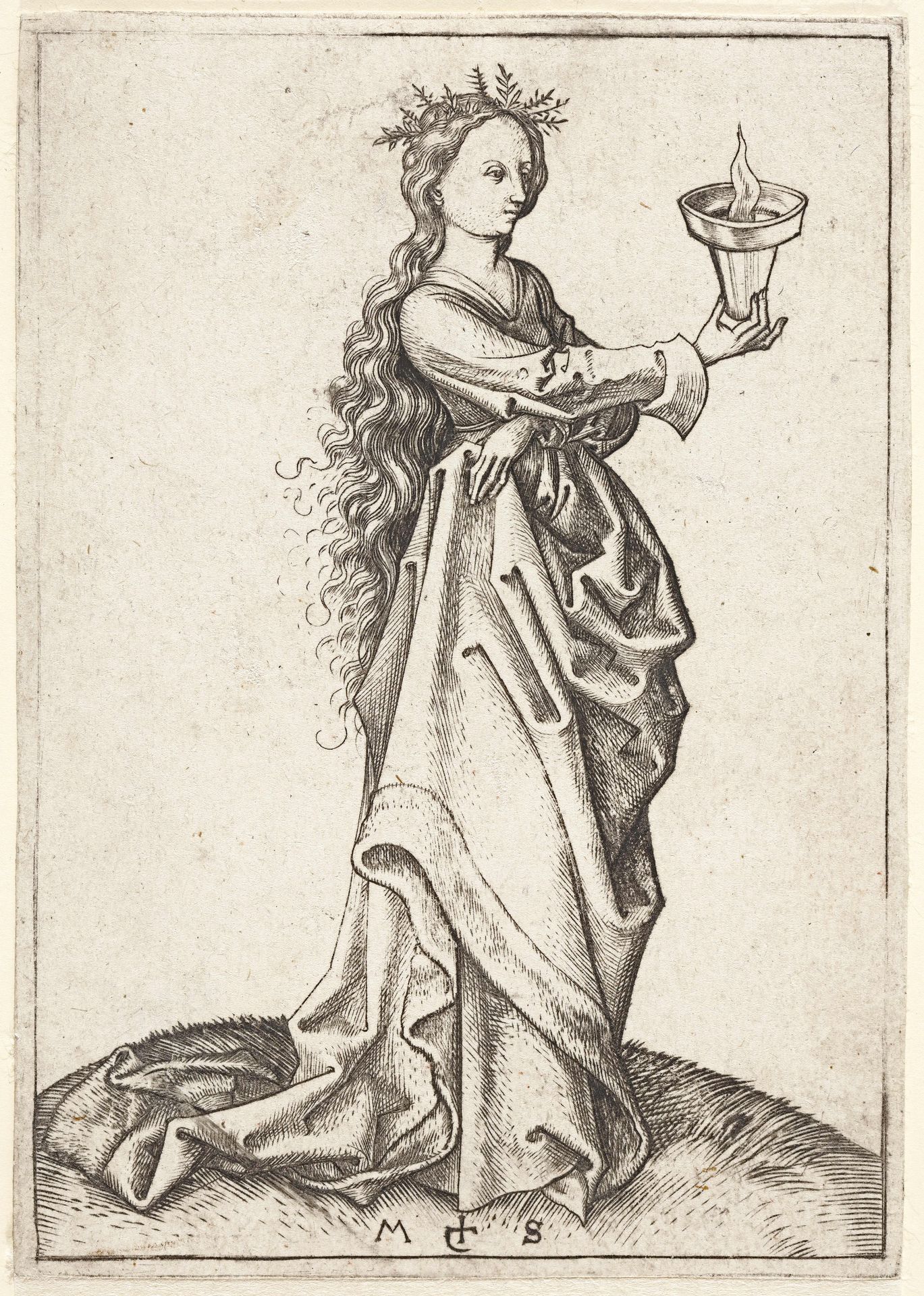 The third wise VirginFrom the Series 'The Five Wise and Five Foolish Virgins' by Martin Schongauer