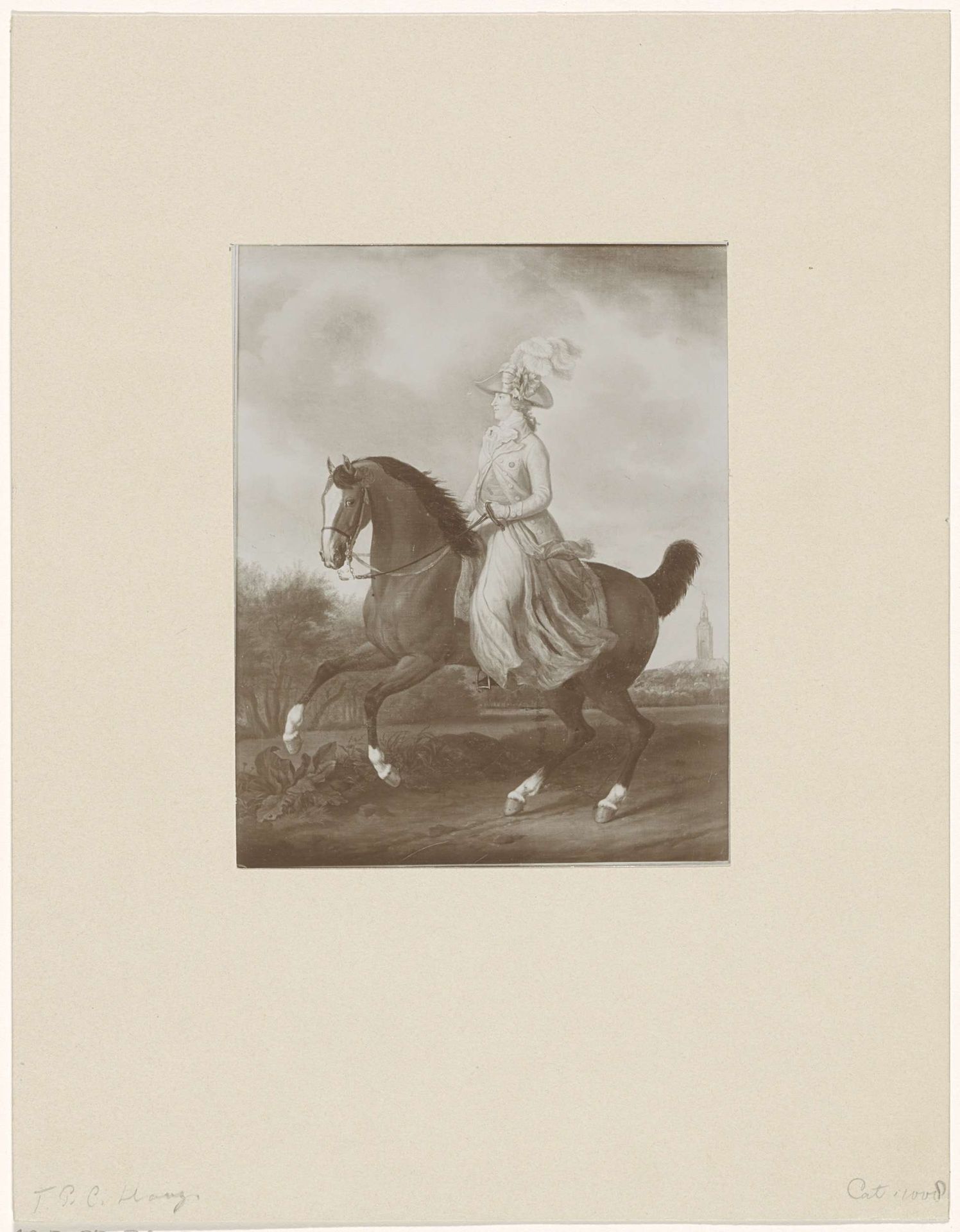 Ruiterportret van Wilhelmina van Pruisen by Anonymous
