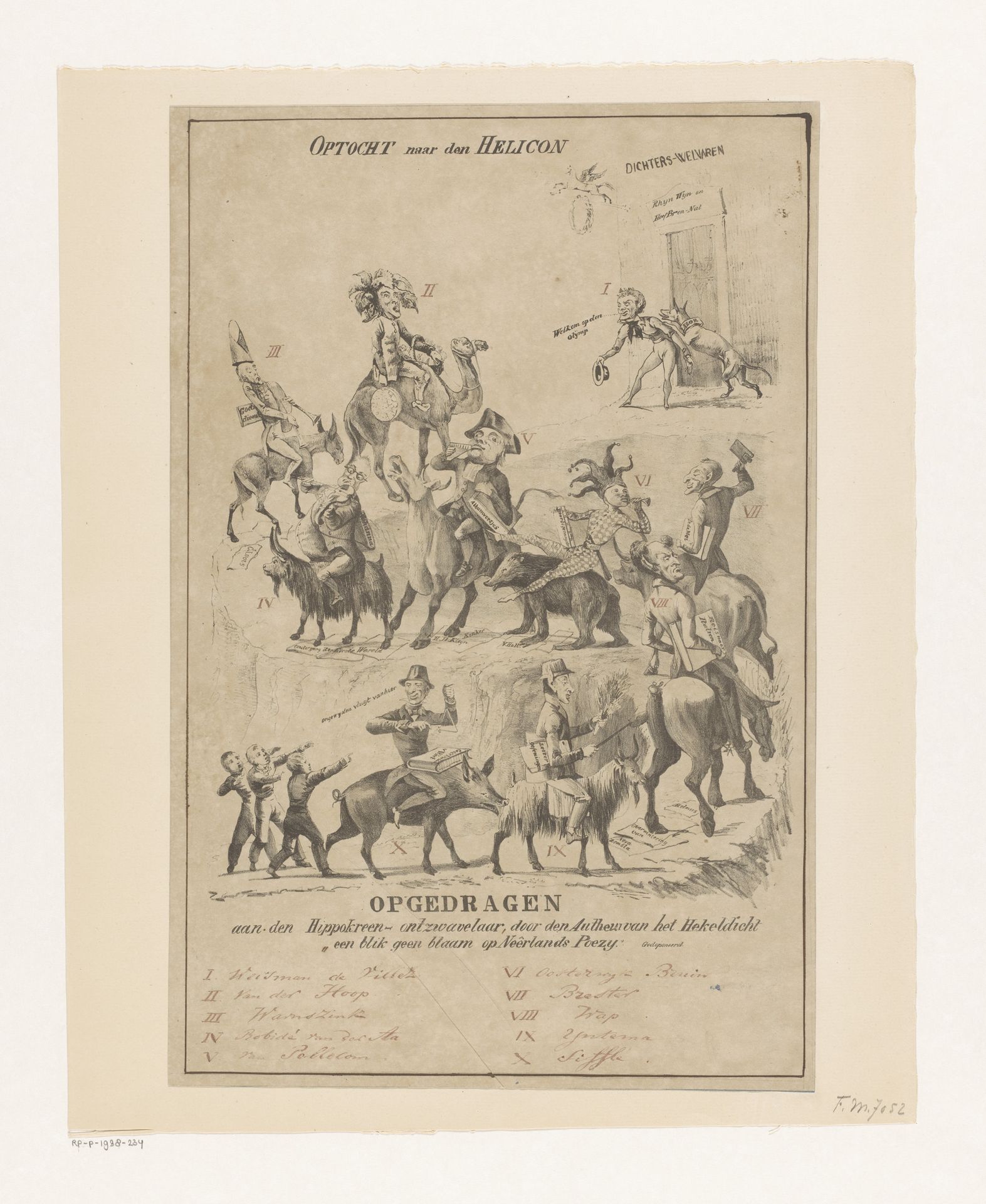 Spotprent op Nederlandse dichters by Gerhard Thomas Mohrman