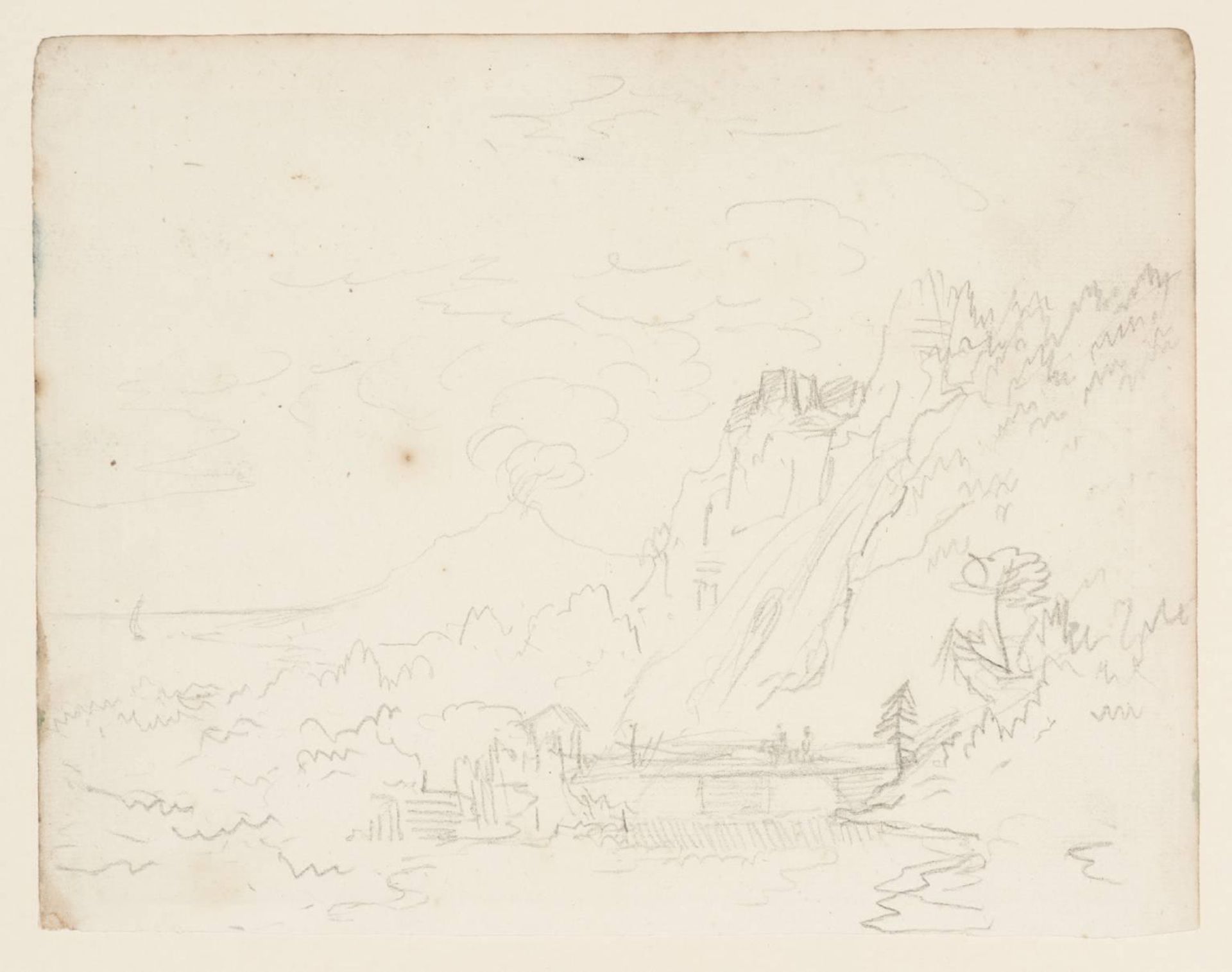 Rocky Landscape with Volcano by Alexander Cozens