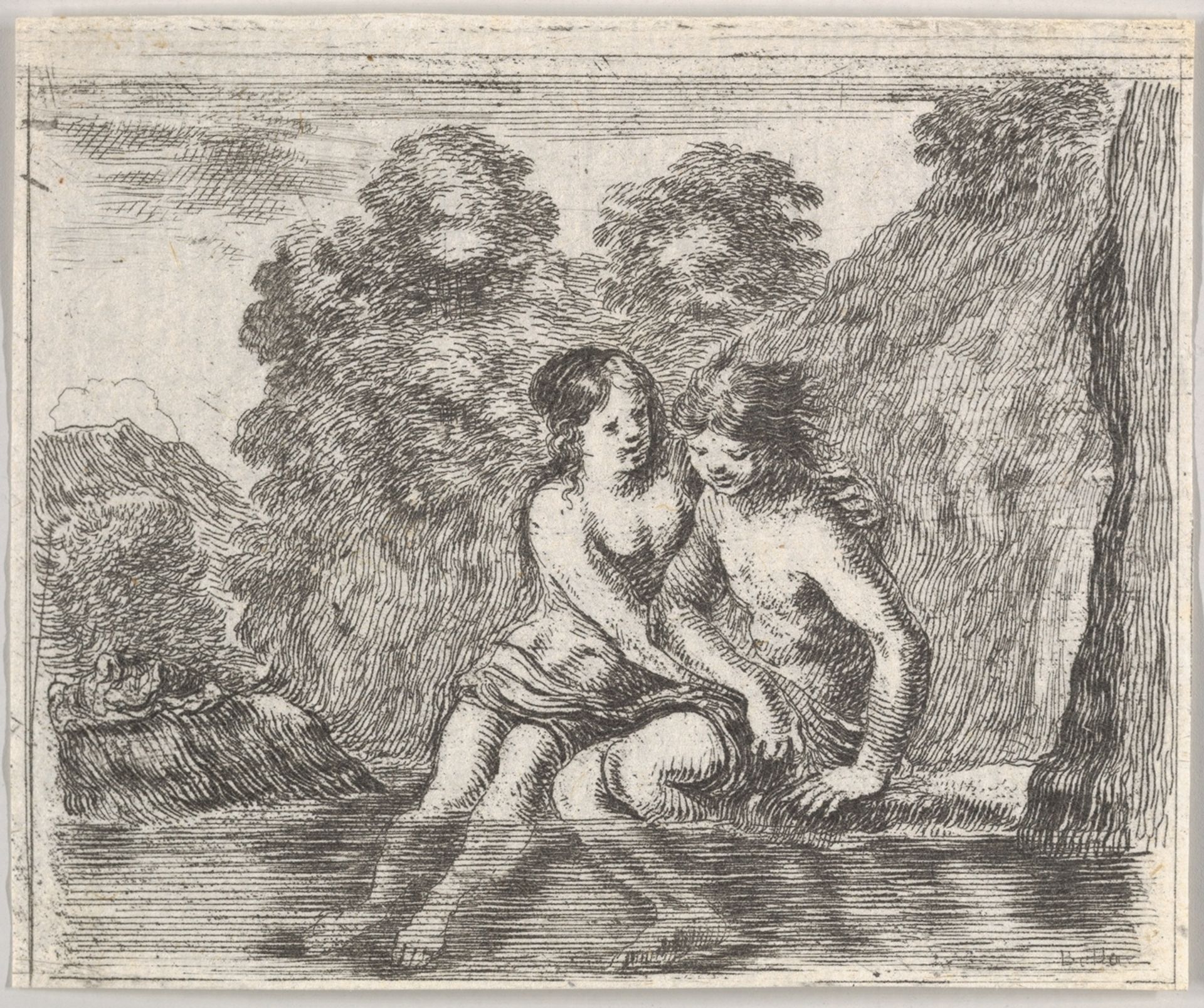 Salmacis and Hermaphrodite, from 'Game of Mythology' (Jeu de la Mythologie) by Stefano della Bella