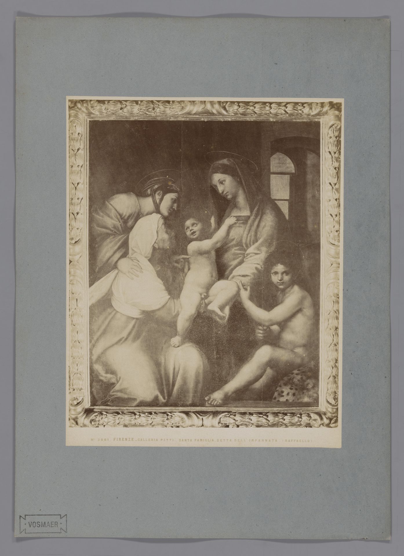 Fotoreproductie van het schilderij Heilige Familie door Rafaël in de Galleria Pitti te Florence by Fratelli Alinari