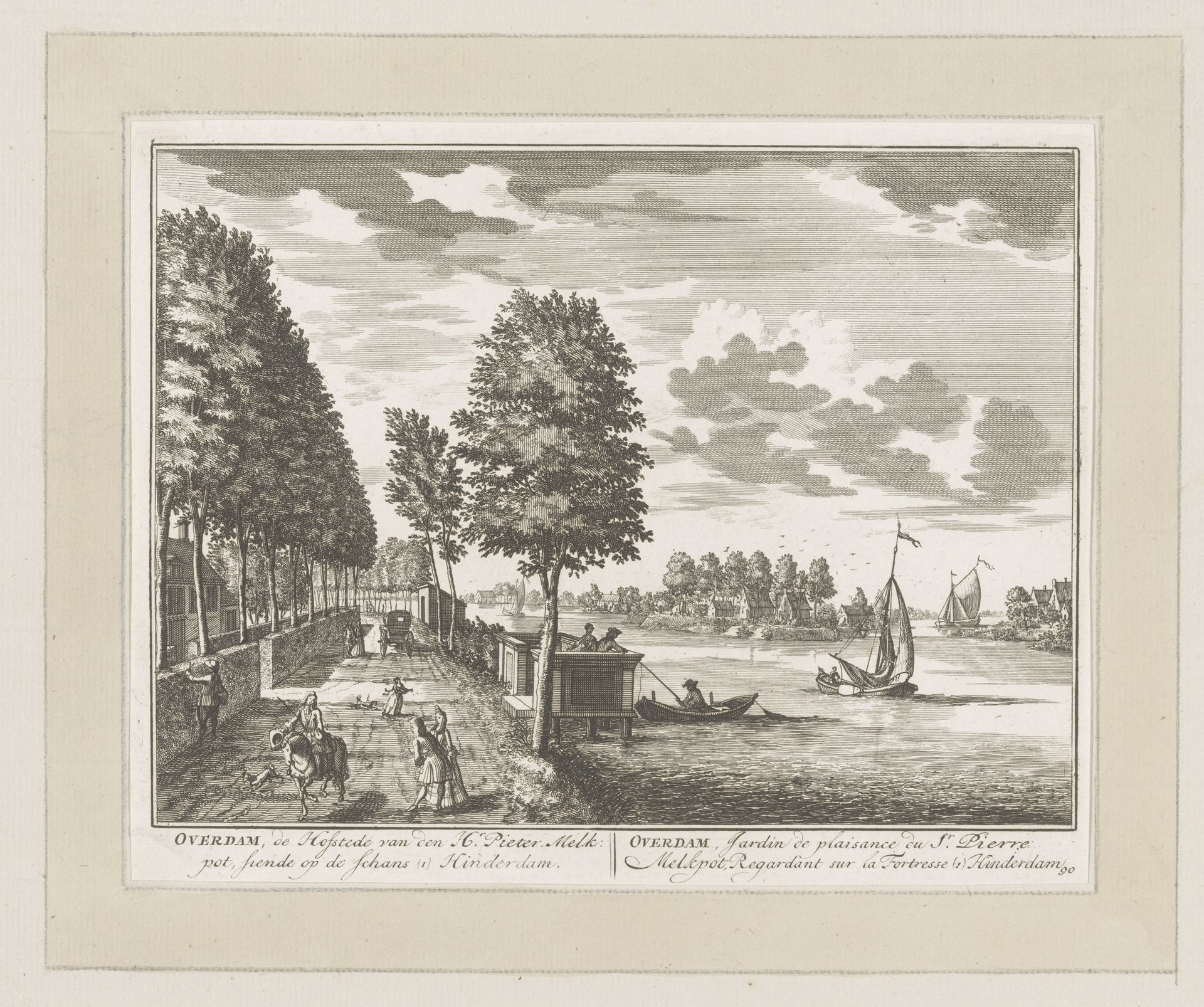 Hofstede Overdam aan de Vecht met de waterbank bij Hinterdam by Daniël Stopendaal