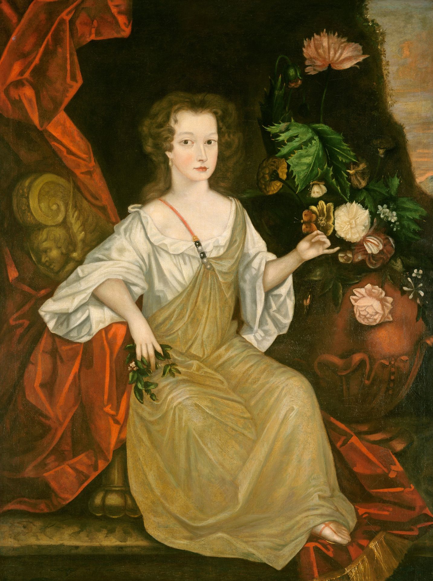 Young Woman with a Butterfly by Anonymous