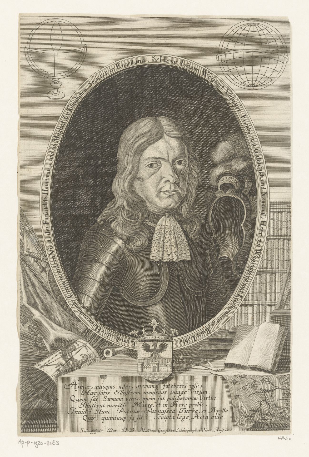 Portret van Johann Weikhard Freiherr von Valvasor by Mathias Greischer