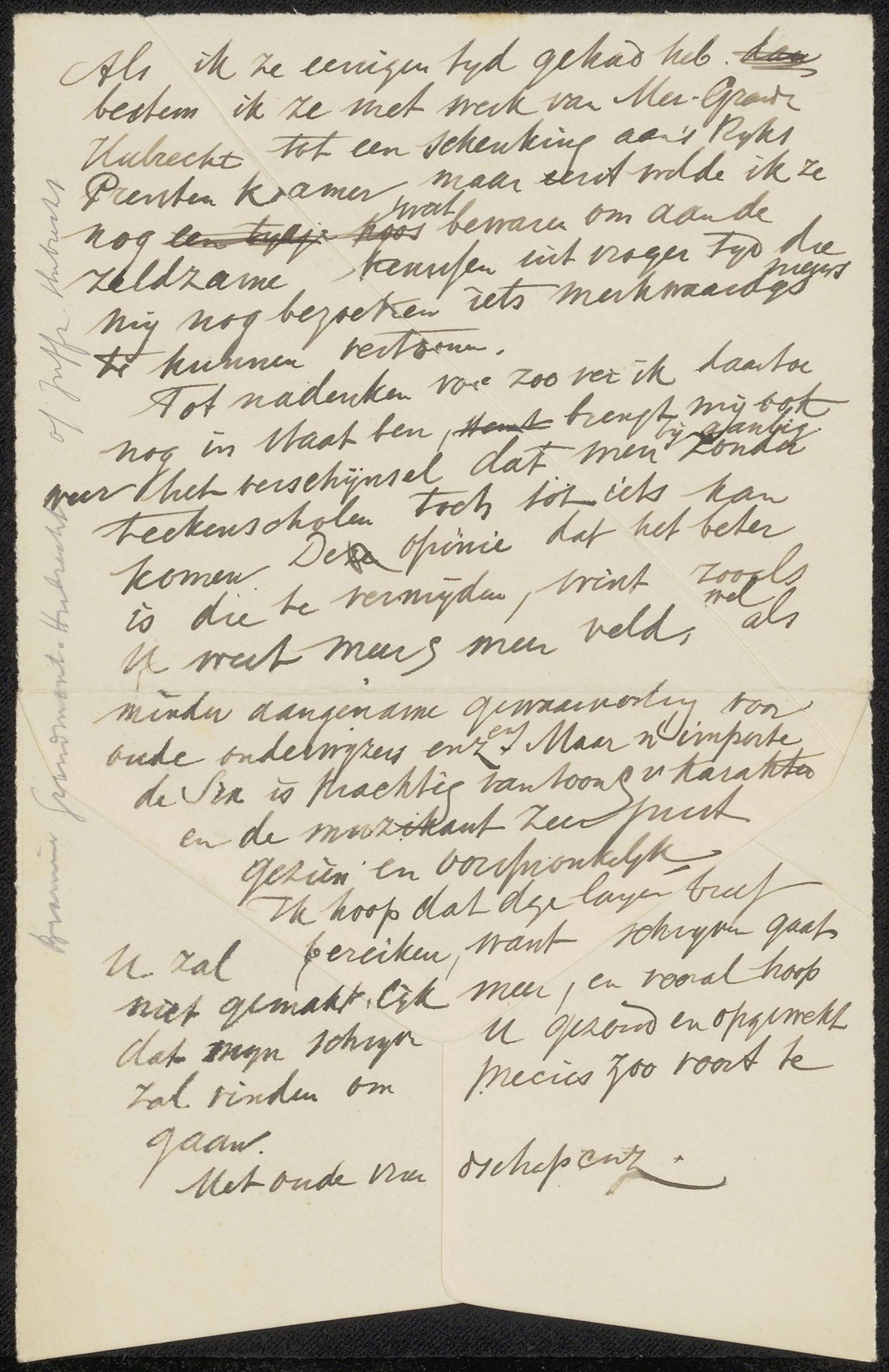 Conceptbrief aan anoniem by August Allebé