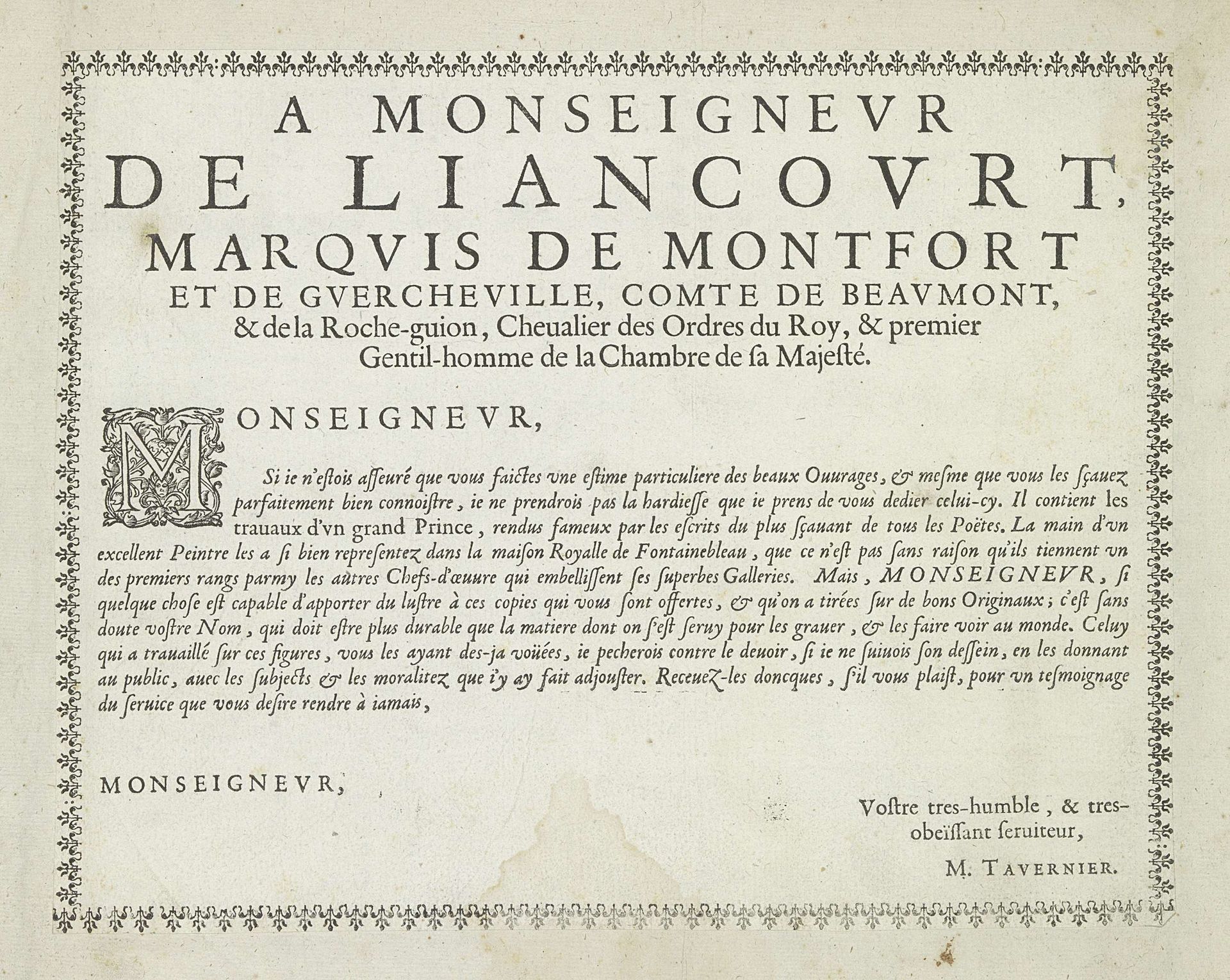 Opdracht aan de hertog van Liancourt by Melchior Tavernier