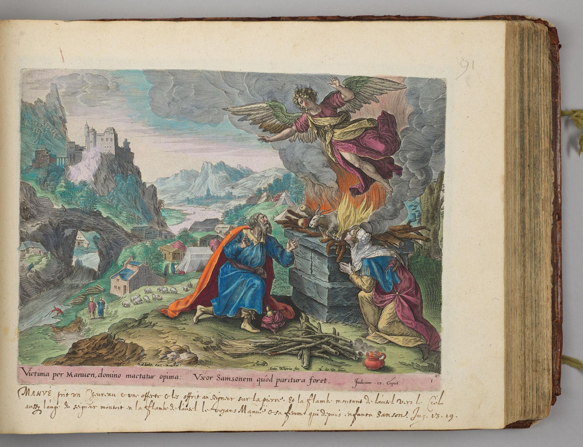 The Angel Departing from Manoah and His Wife by Anton Wierix II