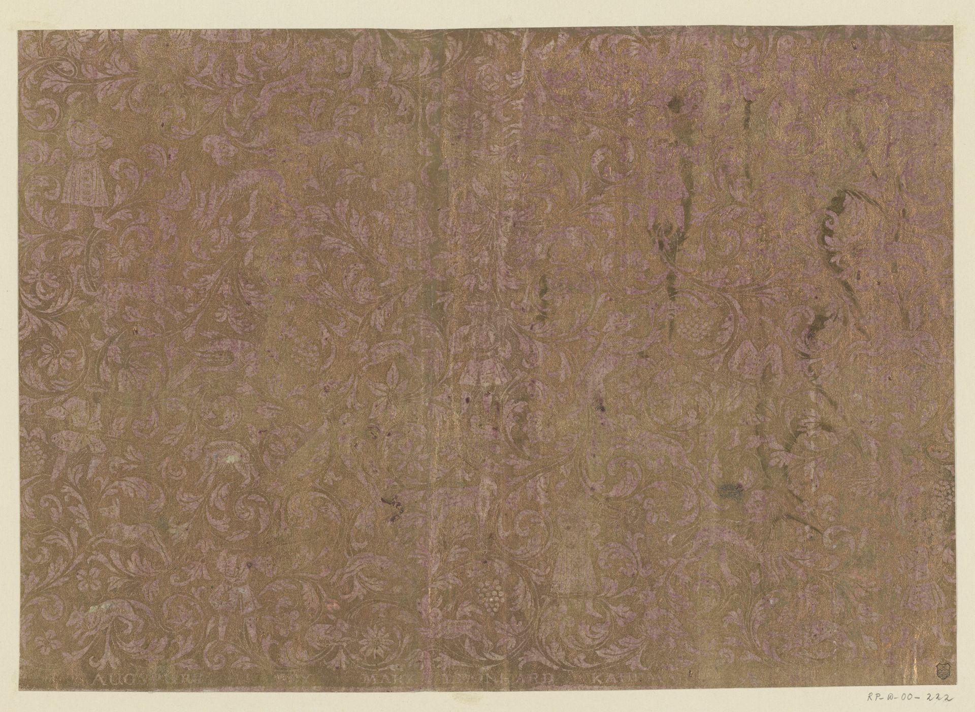 Blad met ranken met jachtscènes en dieren by Marx Leonhard Kauffmann