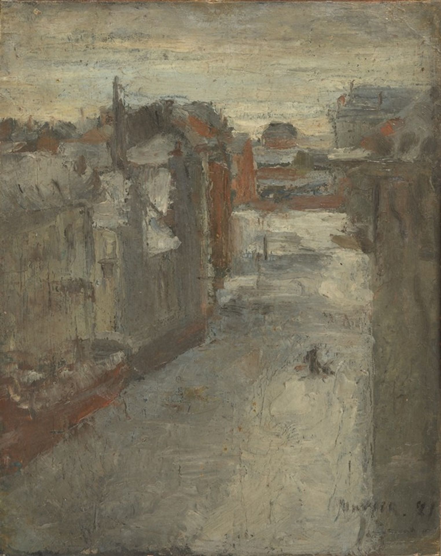 De Van Iseghemlaan onder de sneeuw by James Ensor