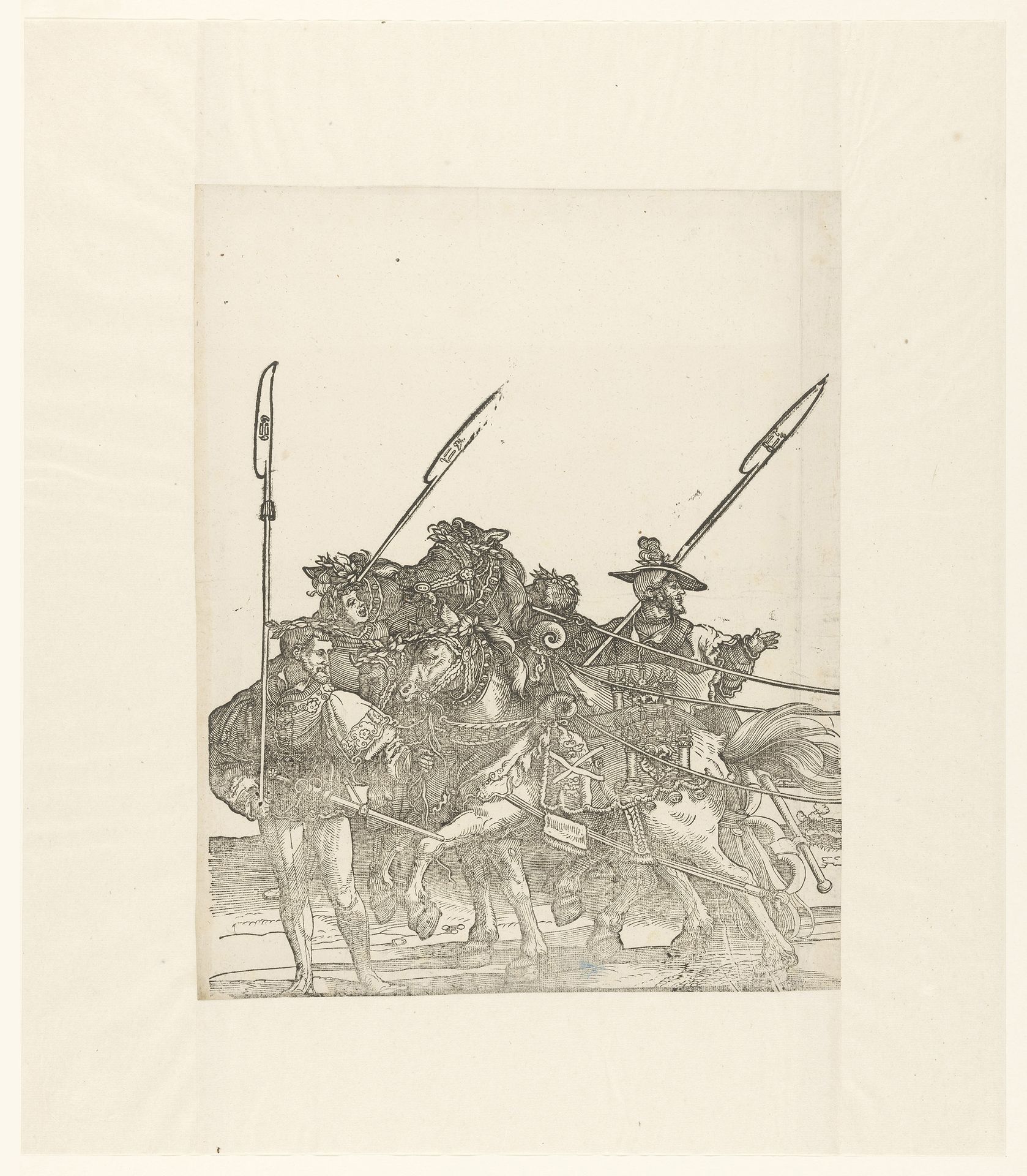 Eerste span van vier paarden by Hans Schäufelein