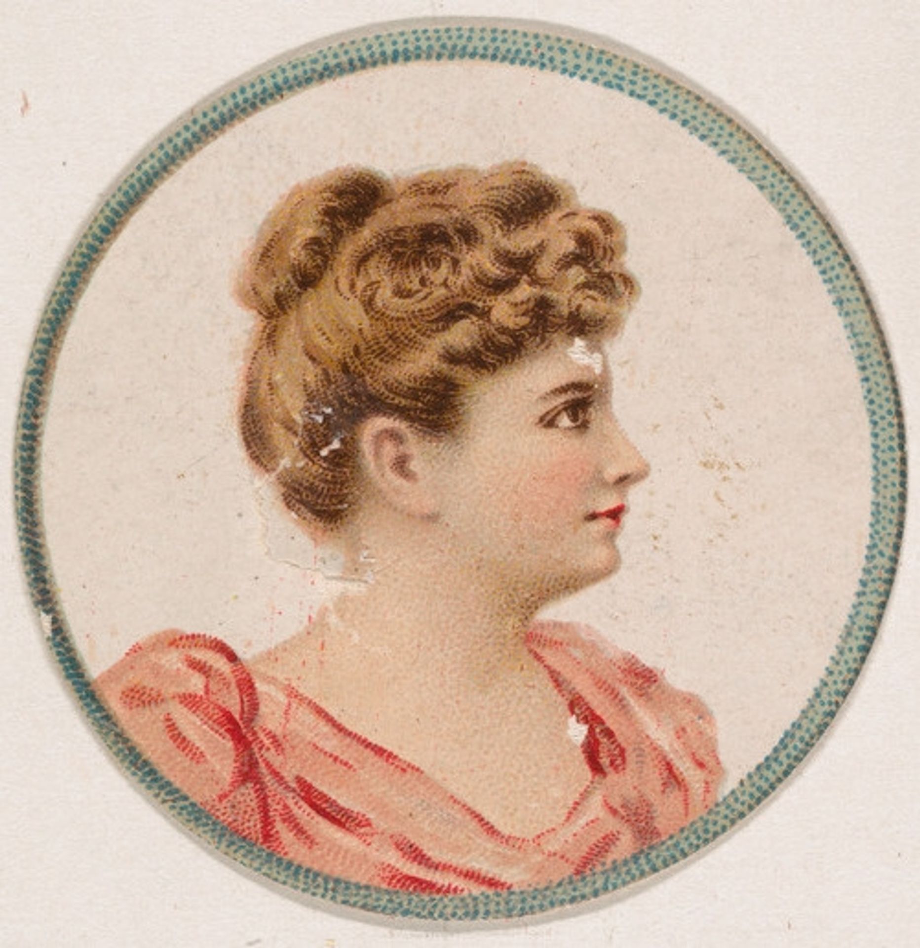 Portrait of woman, from the Novelties series (N228, Type 2) issued by Kinney Bros. by Kinney Brothers Tobacco Company
