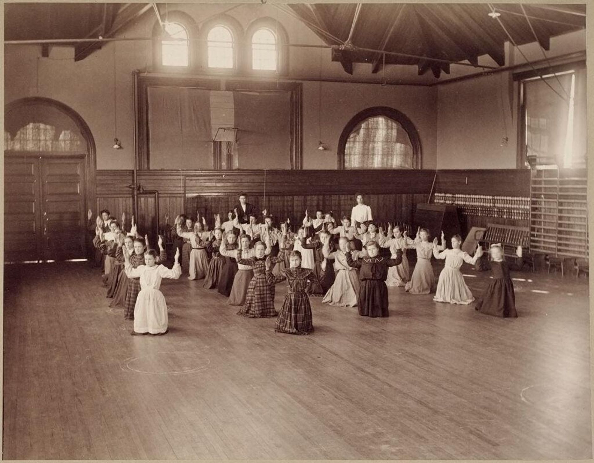 Defectives, Feeble-minded: United States. Massachusetts. Waverly. School for Feeble-minded: Massachusetts School for the Feeble-Minded.: Cross & - Twist - Kneeling Position. by William A. Webster