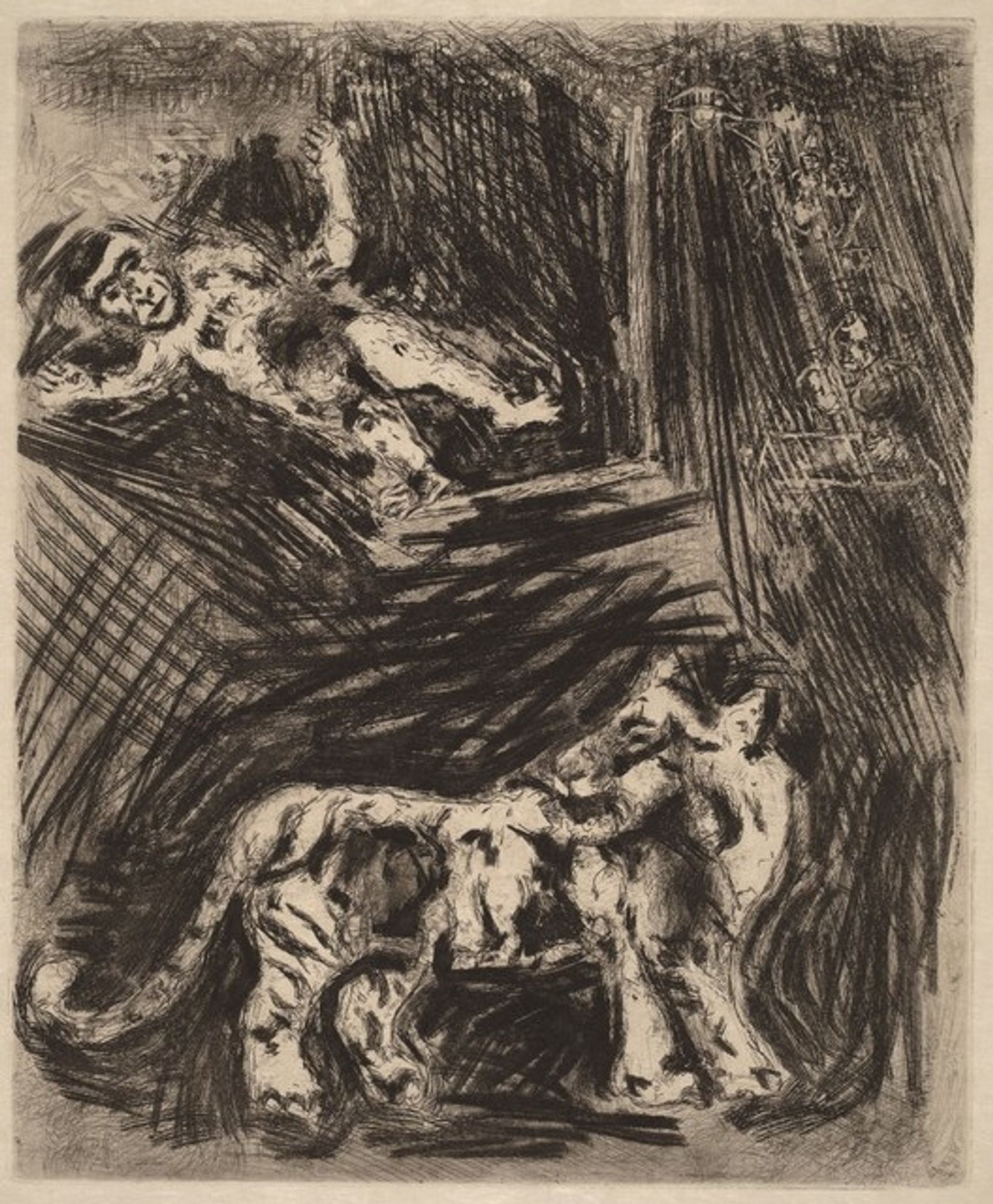 The Monkey and the Leopard by Marc Chagall