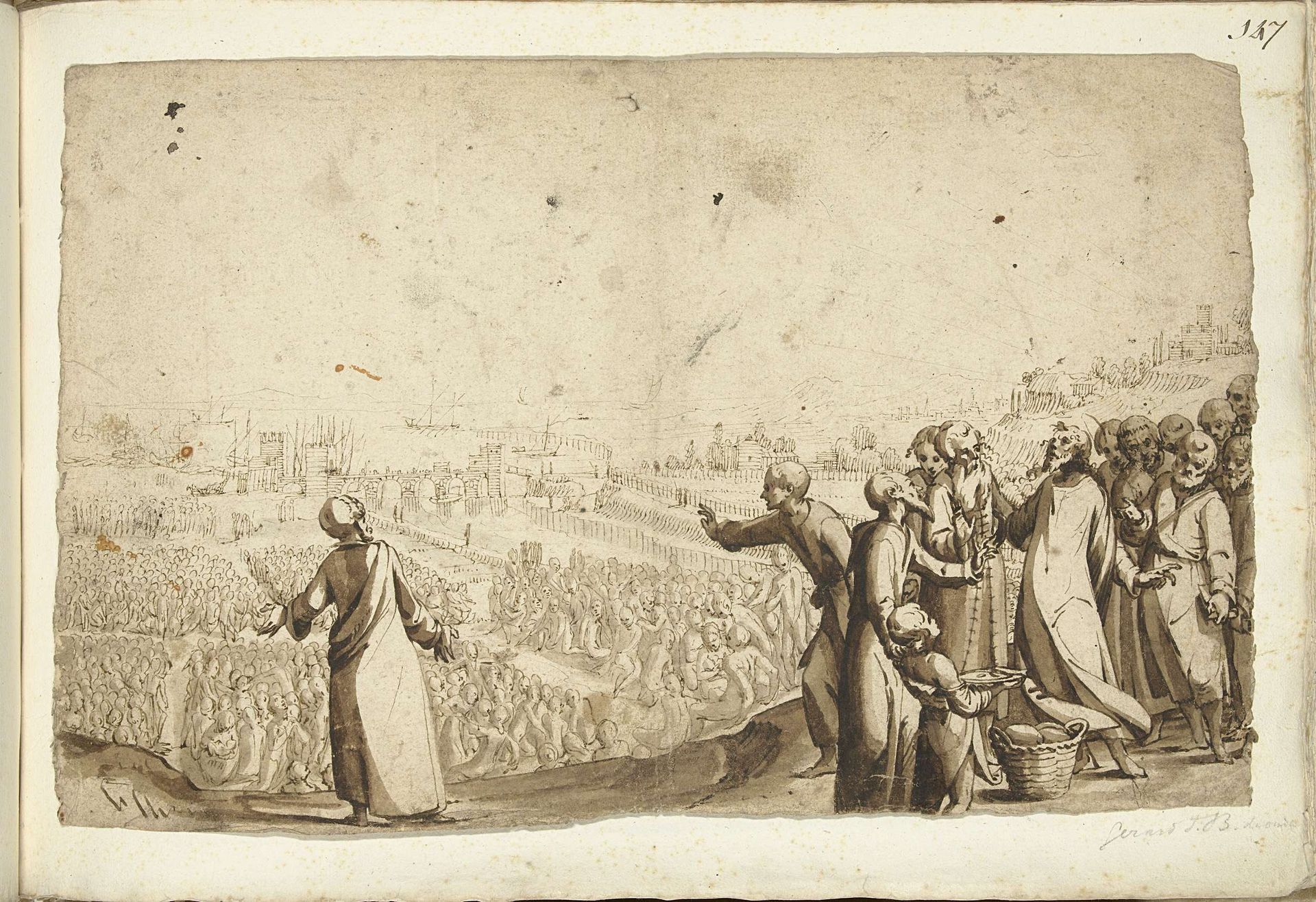 Christus voedt de menigte by Gerard ter (I) Borch