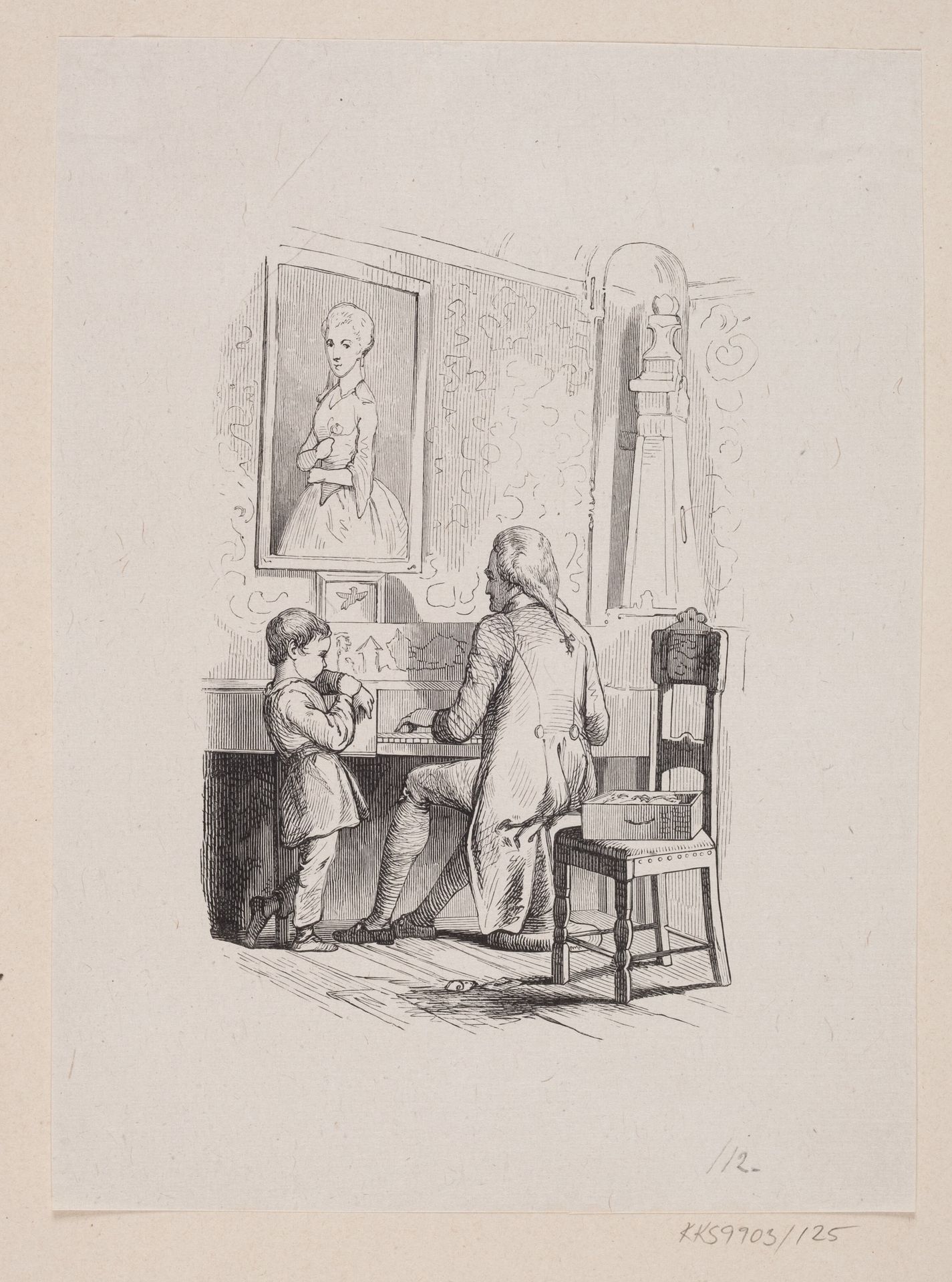 Illustration til "Det Gamle Huus" i H.C. Andersen, "Eventyr og Historier", Bind 2 by H.P. Hansen